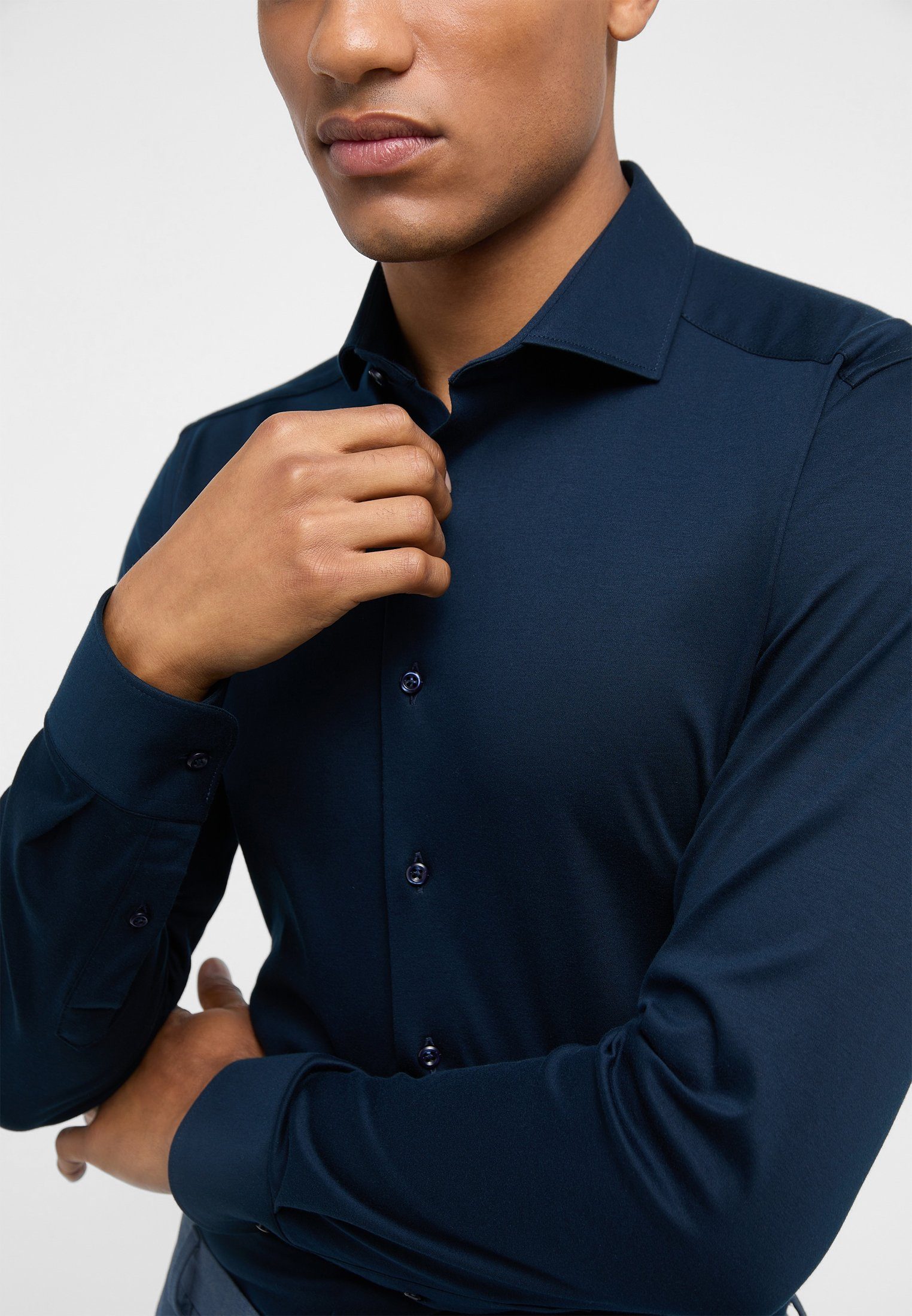 Eterna Overhemd met lange mouwen Slim fit NON IRON (strijkvrij)