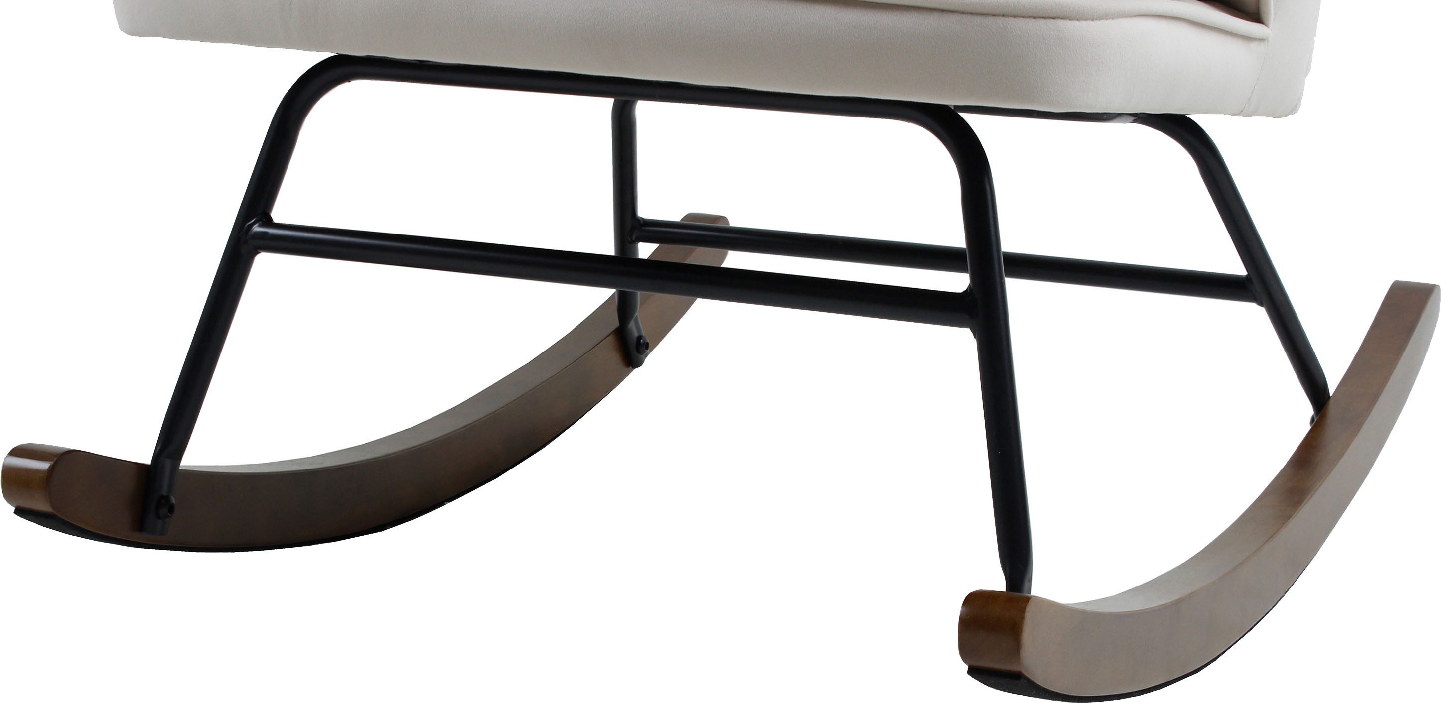 Kayoom Schommelstoel Melorie 125, metalen frame met houten slede Schommelstoel, decoratieve knopen, metalen frame met houten slede (1 stuk)