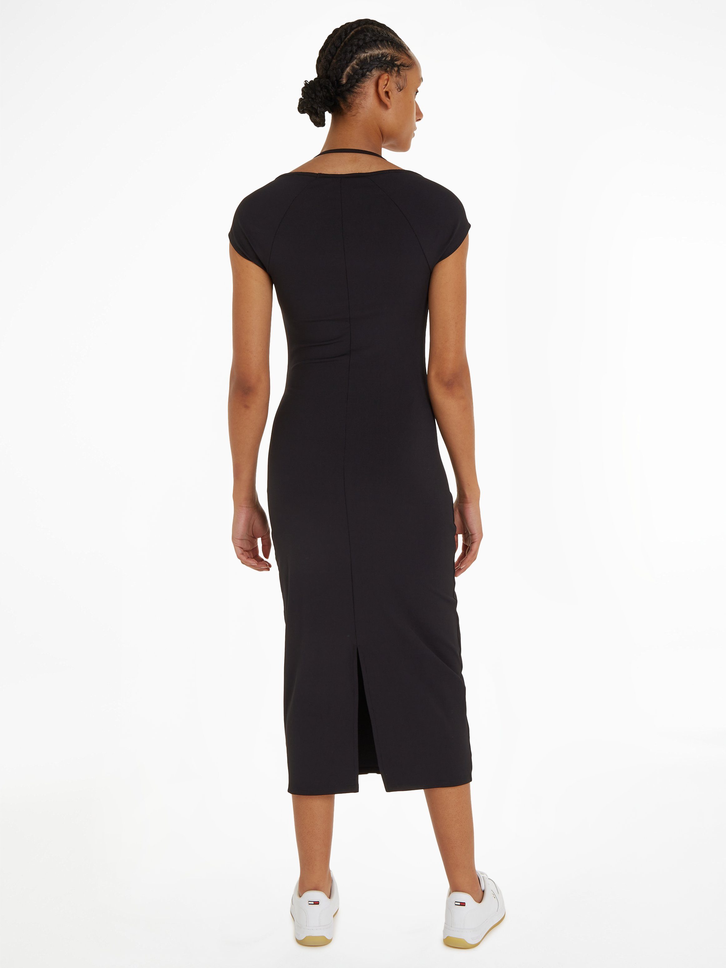 TOMMY JEANS Jerseyjurk TJW MIDI BADGE RIB DRESS EXT