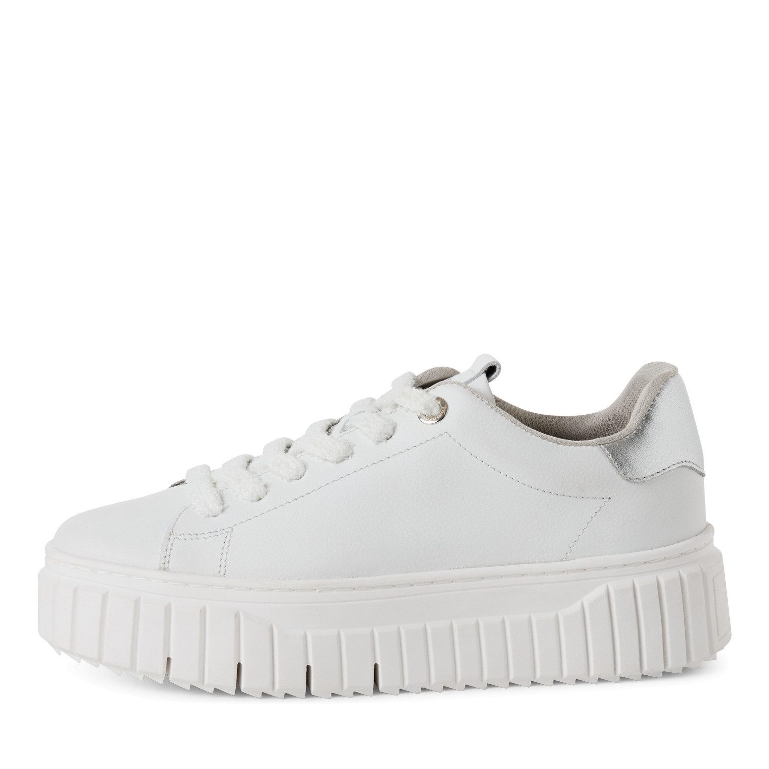 Tamaris Plateausneakers vrijetijdsschoen, lage schoen, veterschoen met contrast bies