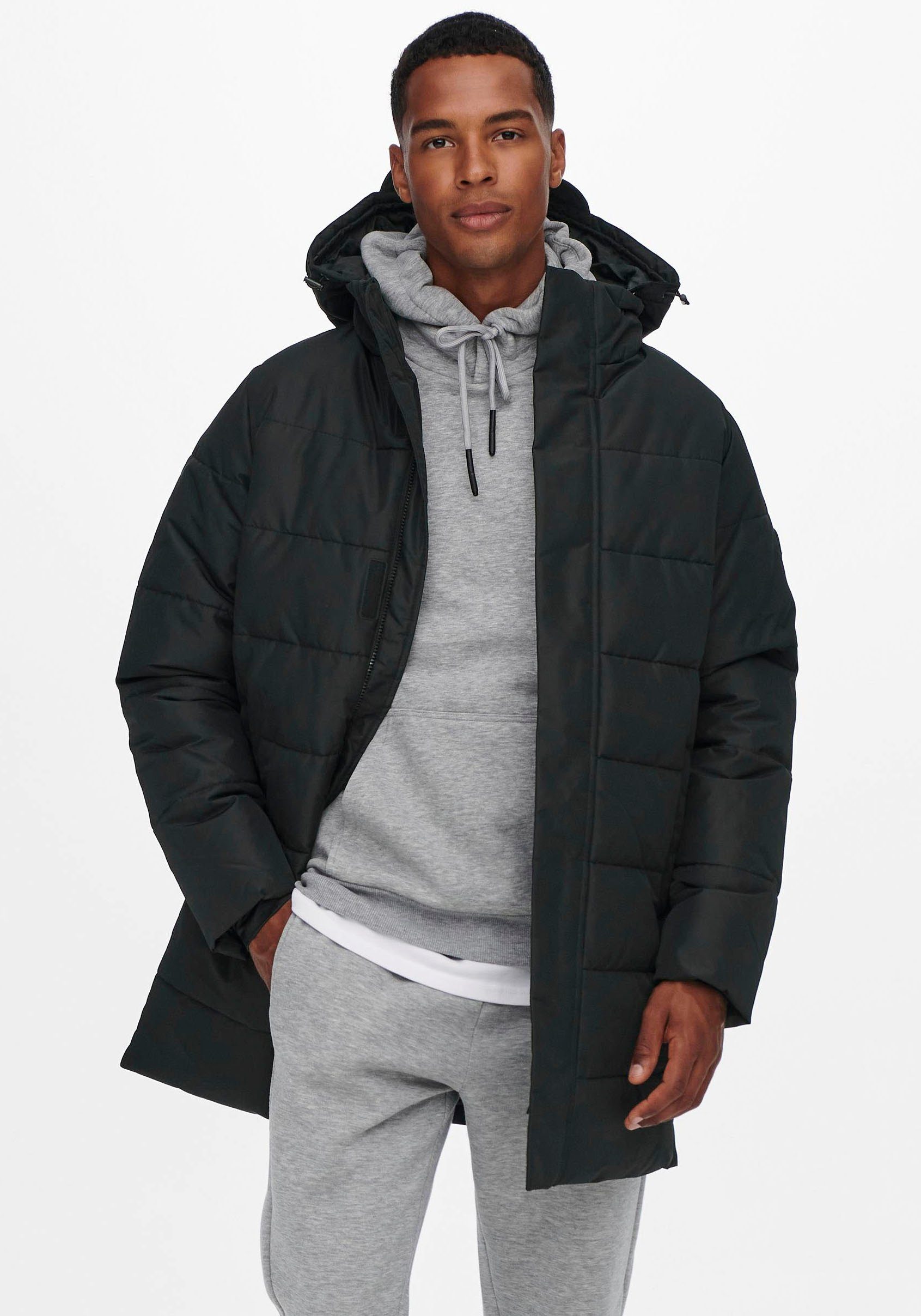 ONLY & SONS Gewatteerde jas ONSCARL LIFE LONG QUILTED COAT NOOS OTW