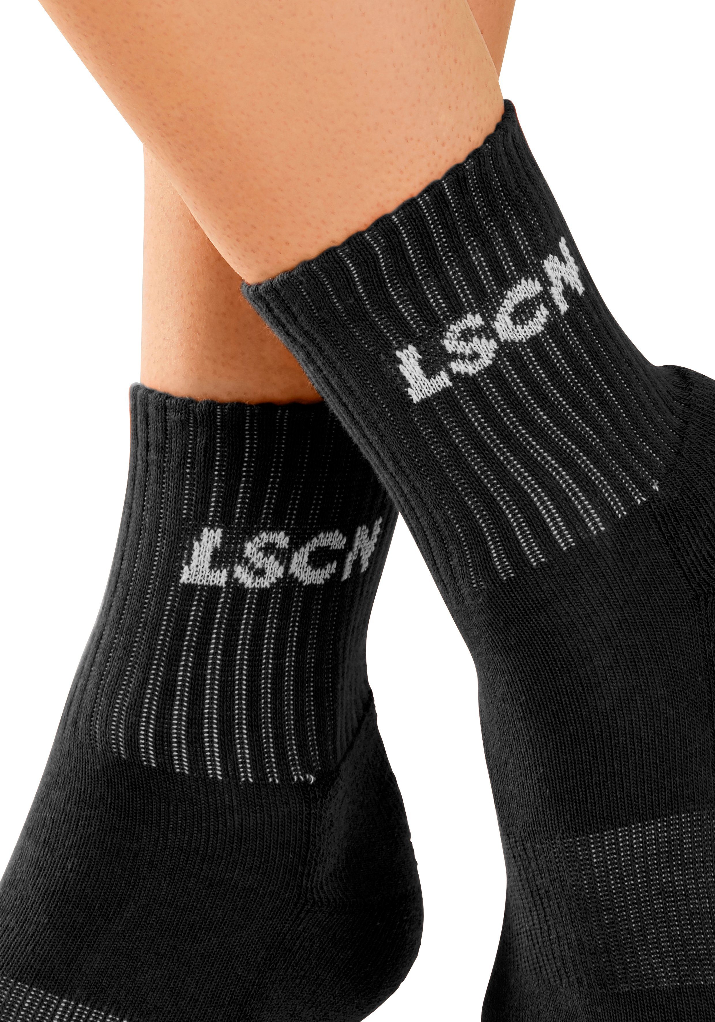 LSCN by LASCANA Tennissokken met badstof, halve voet (set, 2 paar)