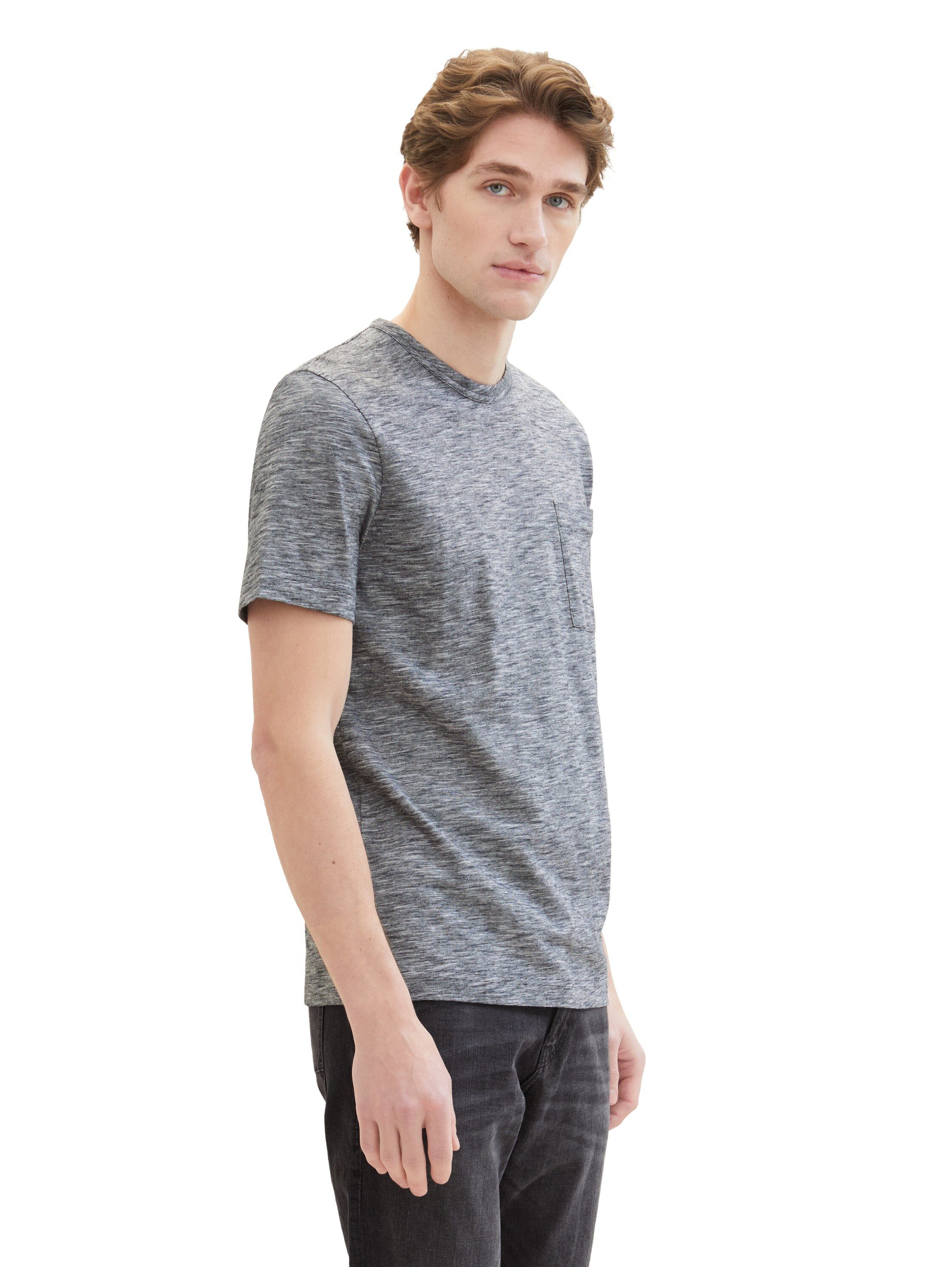 Tom Tailor Shirt met ronde hals in mêlee-look