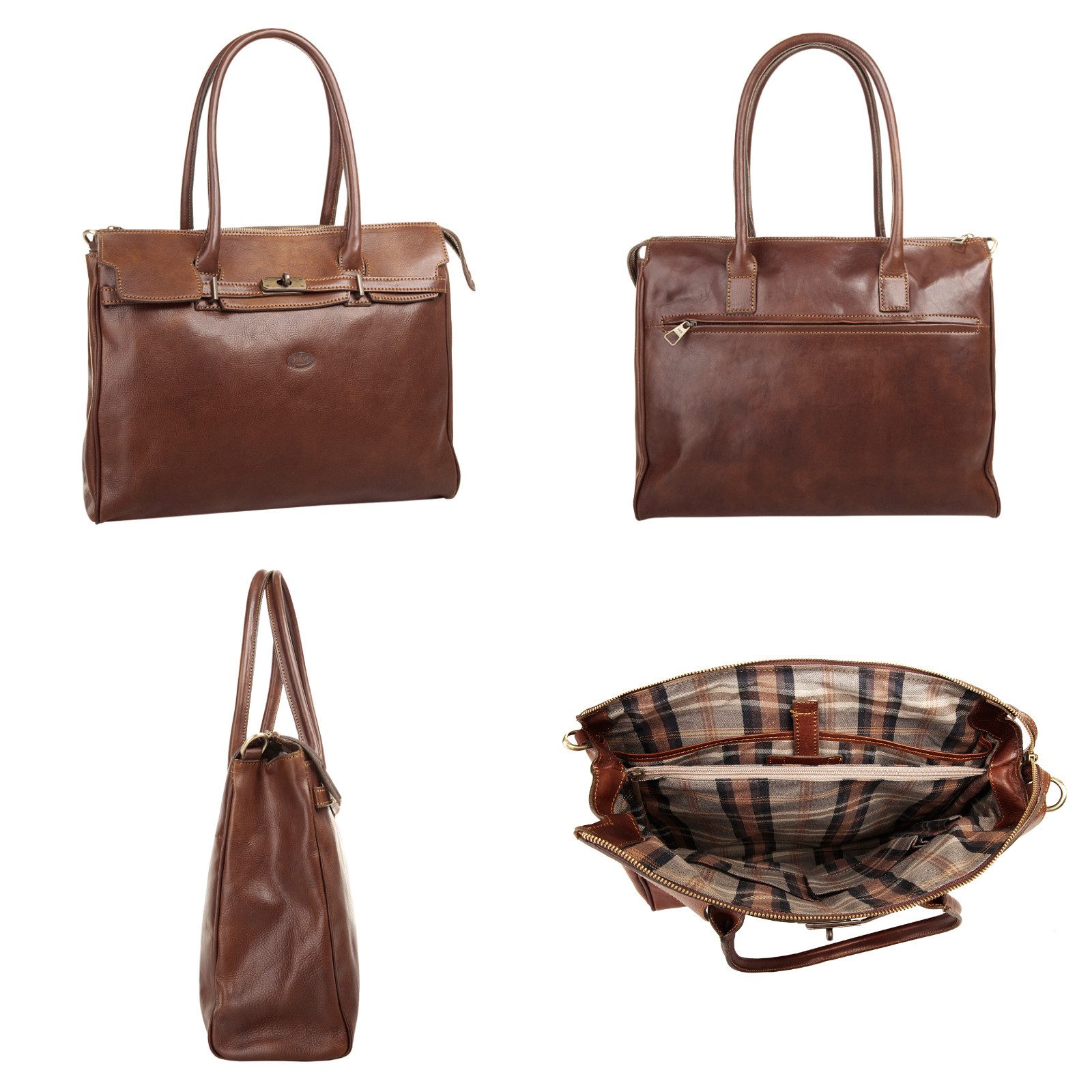 Piké Shopper echt leer, made in italy