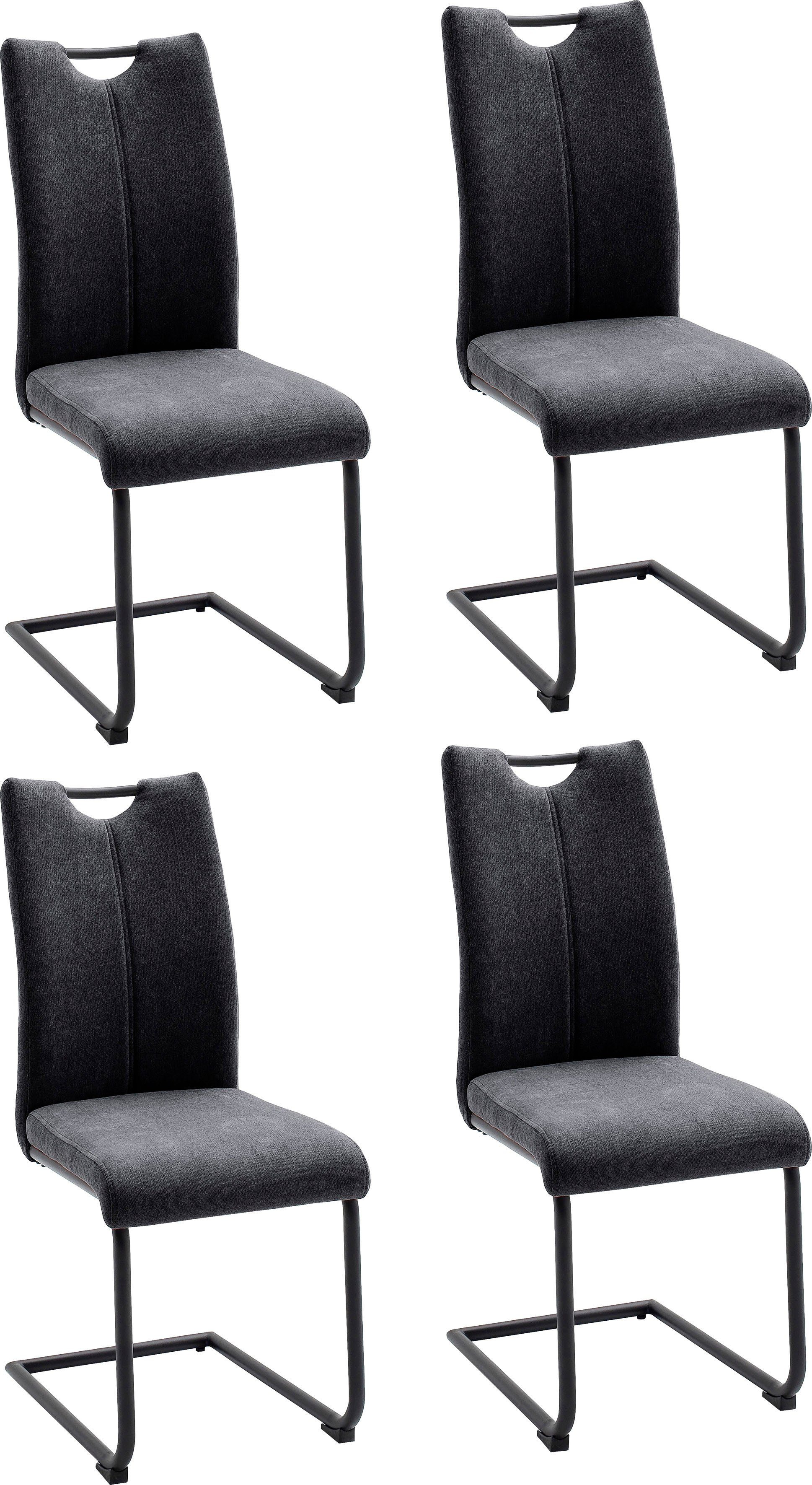 MCA furniture Vrijdragende stoel Adana set van 4 met bekleding, belastbaar tot 120 kg (4 stuks)