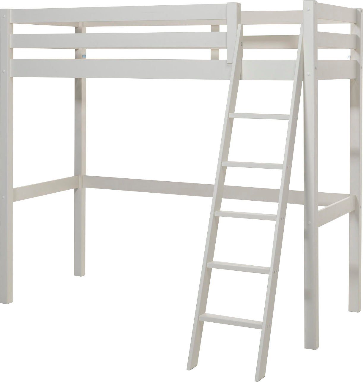 Vipack Hoogslaper Pino, incl. lattenbodem, valbeveiliging en schuine ladder
