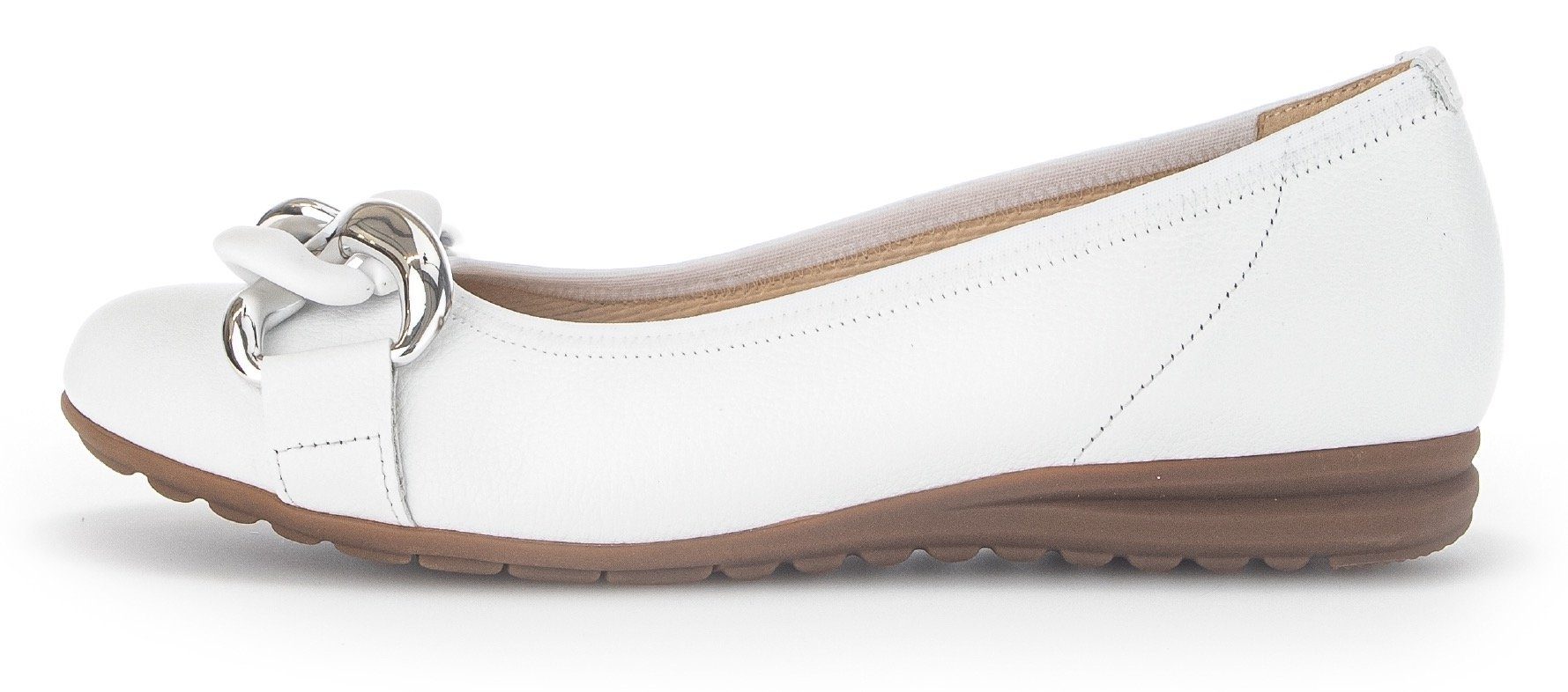 Gabor Ballerina's Florence Trouwschoen, platte schoenen, slippers met elegante sierketting