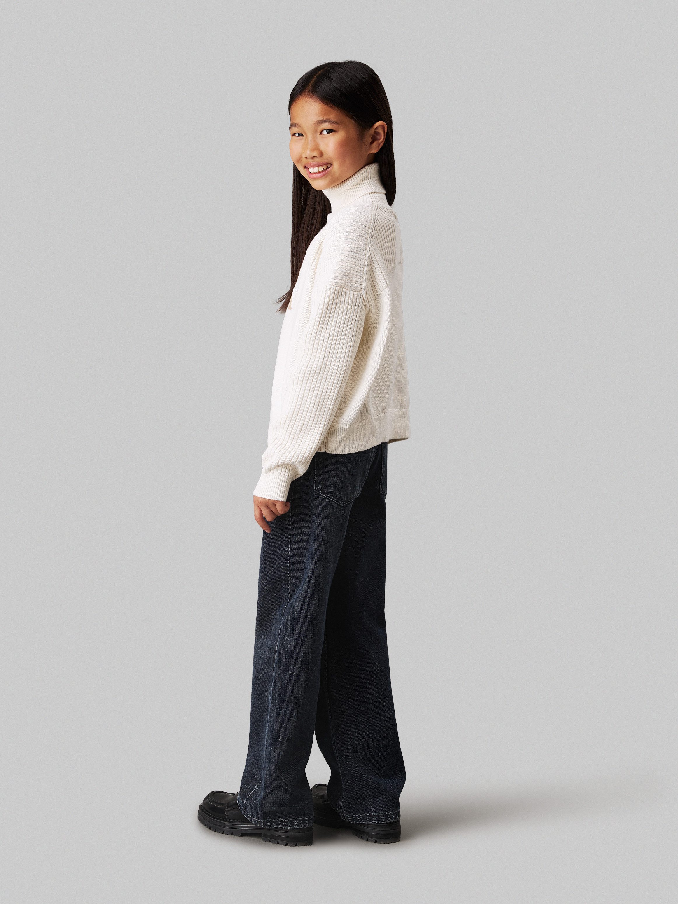 Calvin Klein Coltrui Monologo Rollneck Sweater voor kinderen tot 16 jaar en met logostiksel