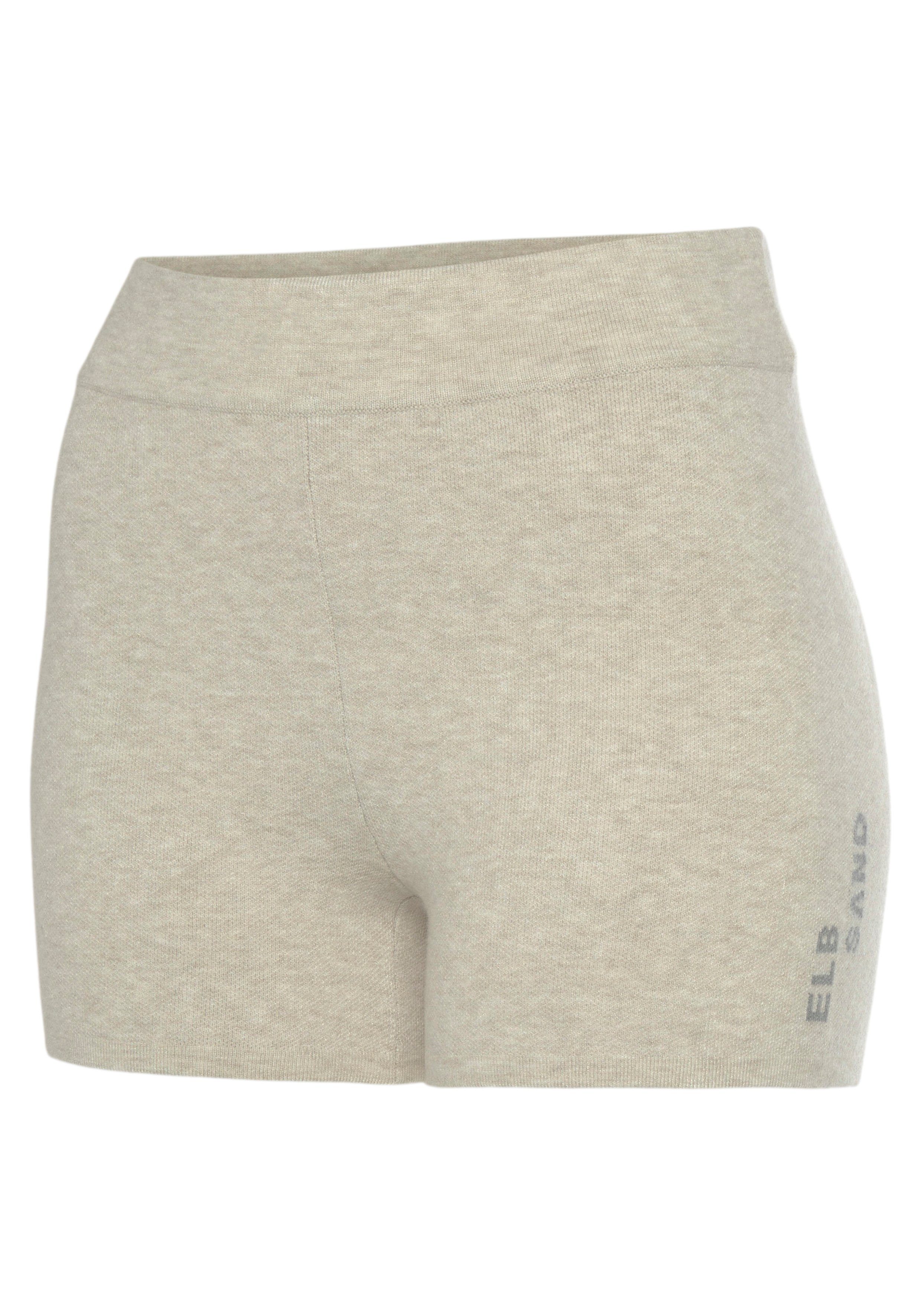Elbsand Tricotbroek Korte broek van hoogwaardig breiwerk met logostiksel loungewear