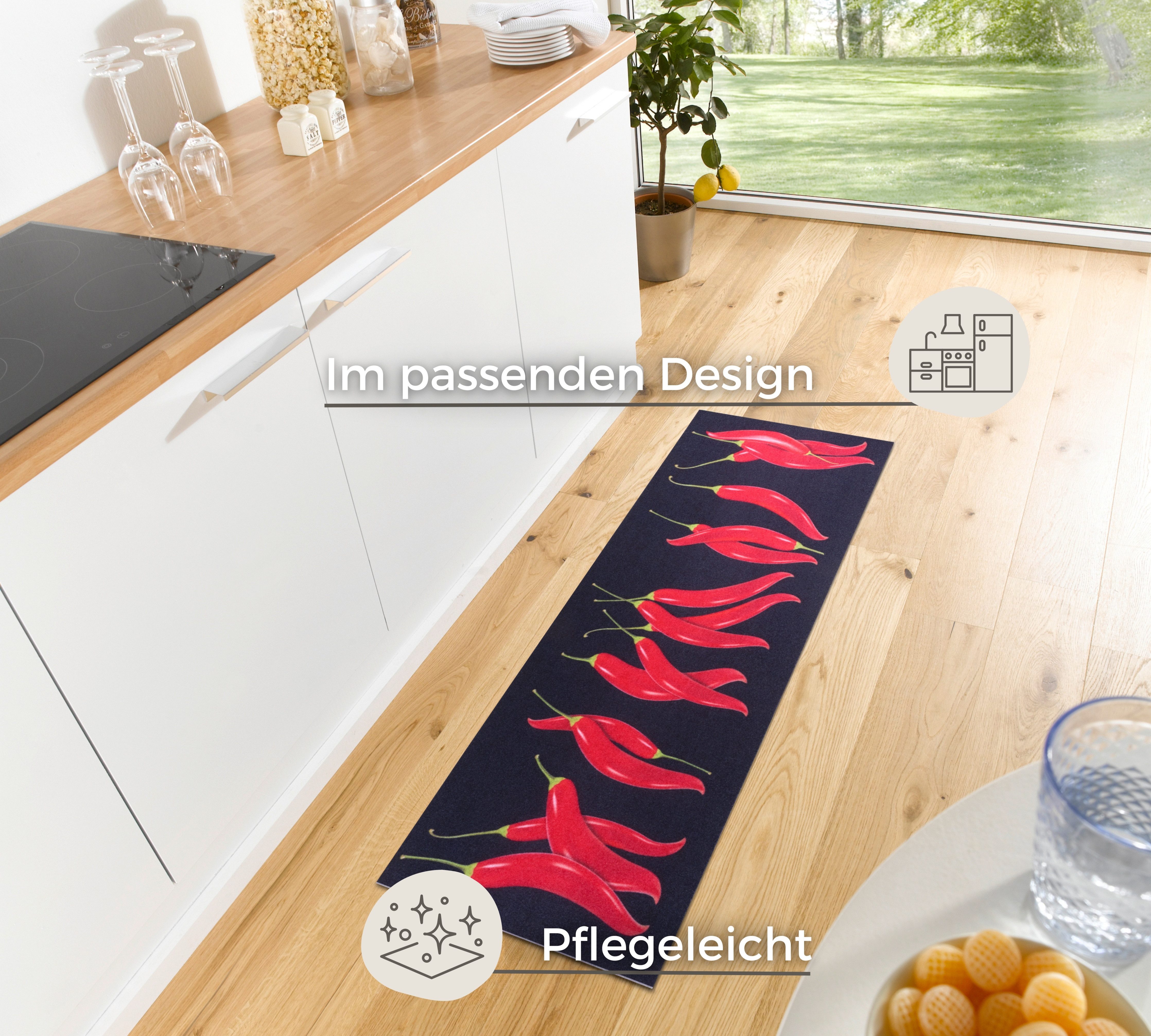 HANSE Home Keukenloper Chili Dance Loper, antislip, keukenkleed, keuken, vloerkleed, gemakkelijk in onderhoud