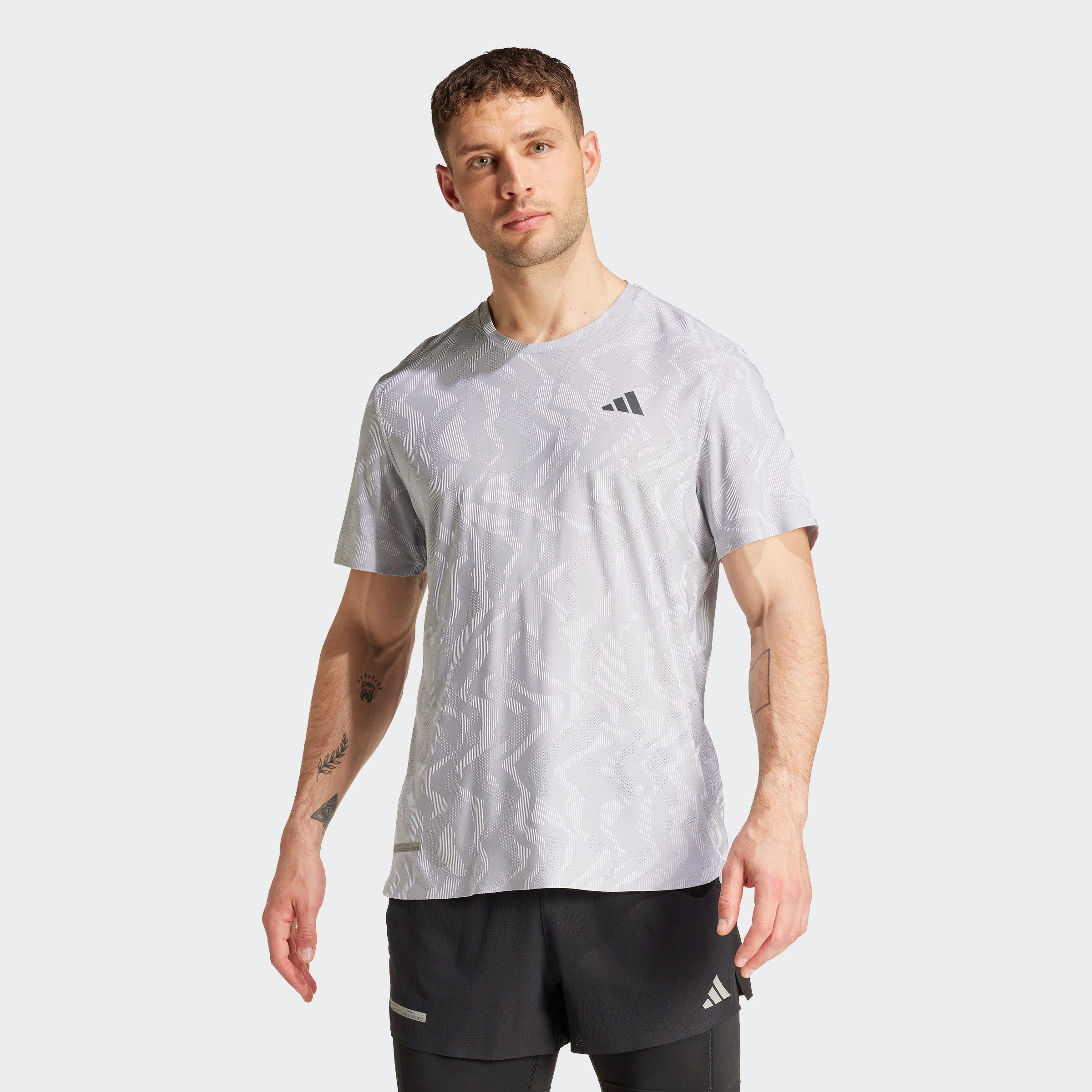 Adidas Ultimate Engineered Running T-Shirt Grijs- Heren Grijs
