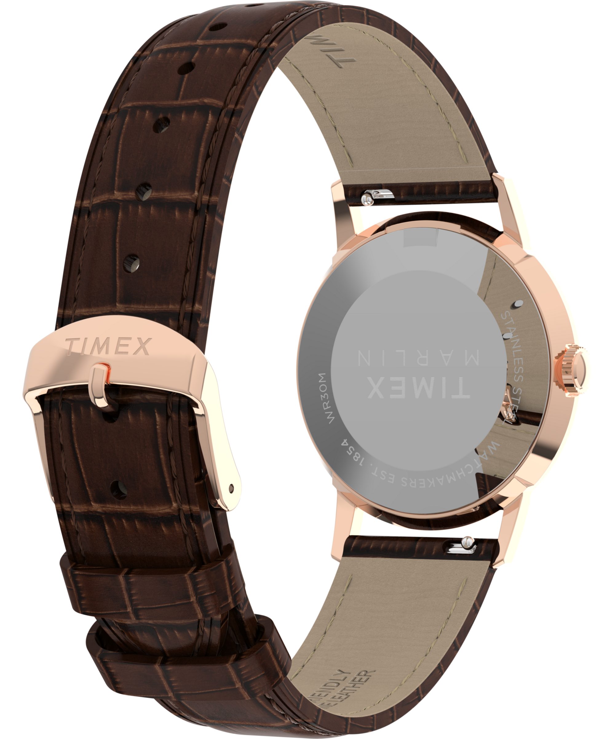Timex Kwartshorloge Marlin Armbandhorloge, dameshorloge, leren armband, fluorescerende wijzers