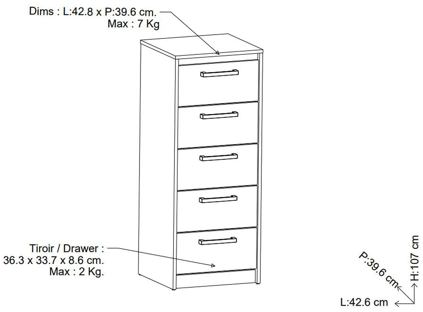 Demeyere GROUP Ladekast Watson Ladescommode 5 lades
