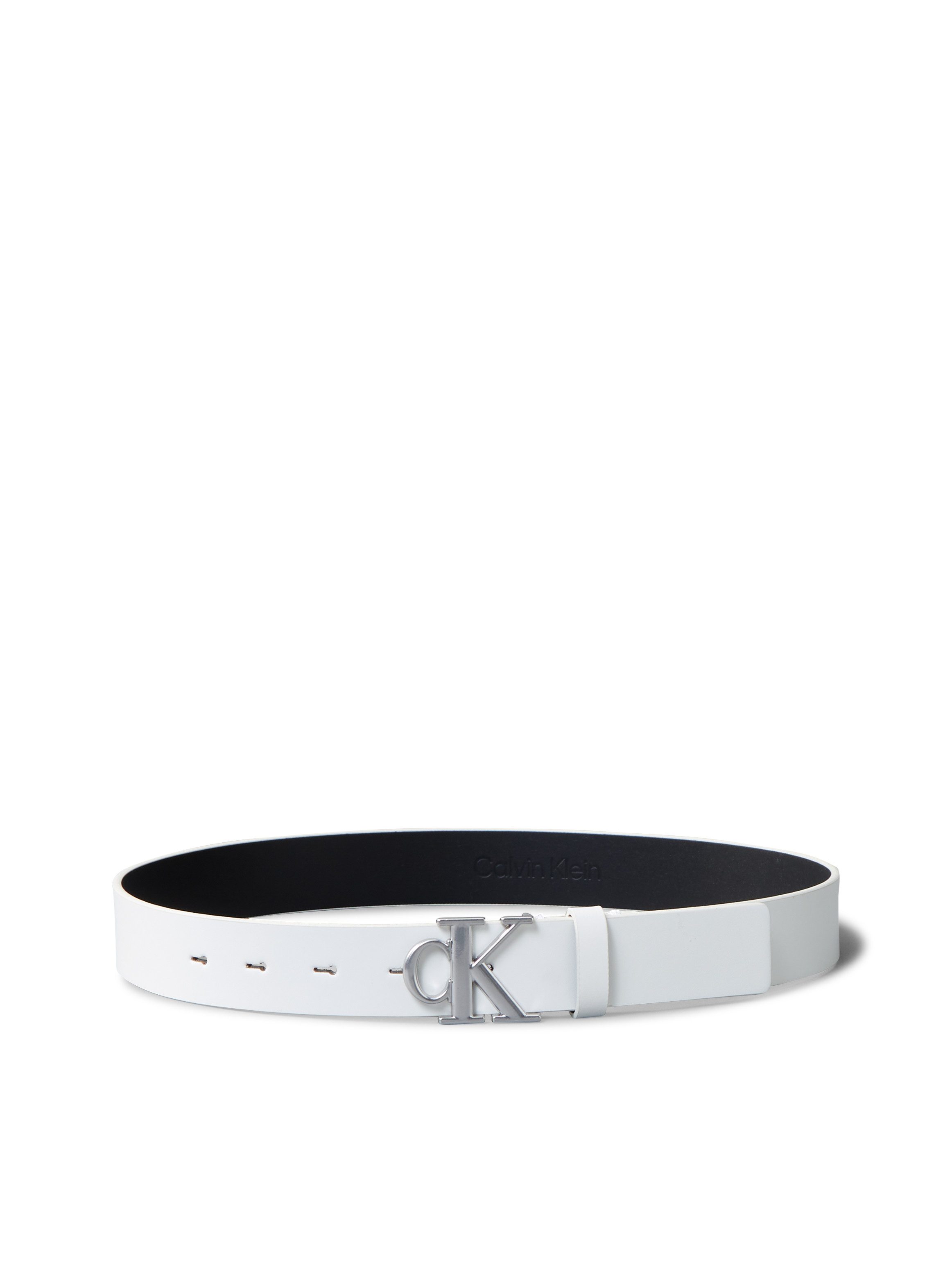 Calvin Klein Leren riem Monogram Plaque Buckle 30MM