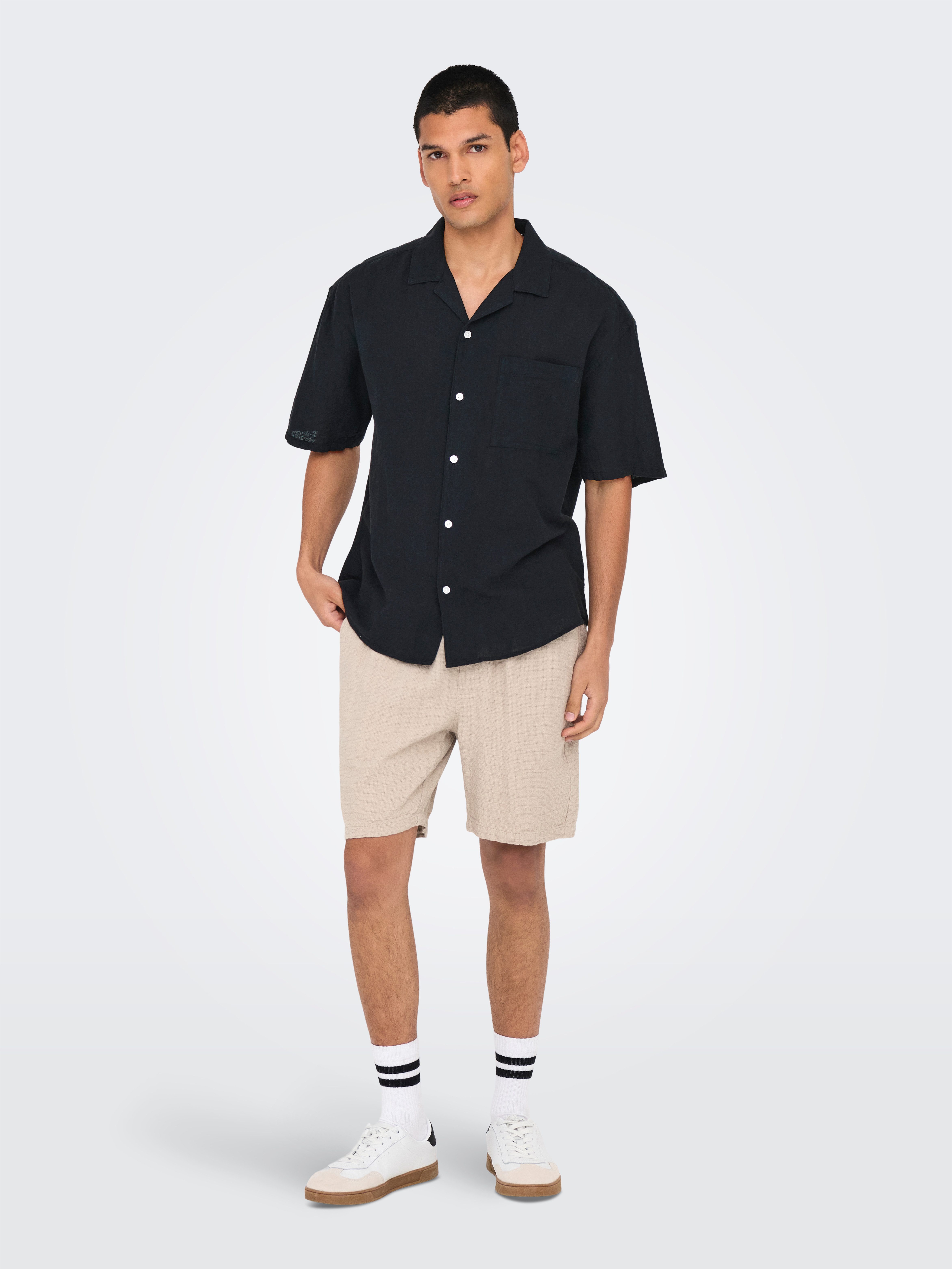 ONLY & SONS Overhemd met korte mouwen ONSCAIDEN LIFE RELAX SS RESORT 1PKT SHIR