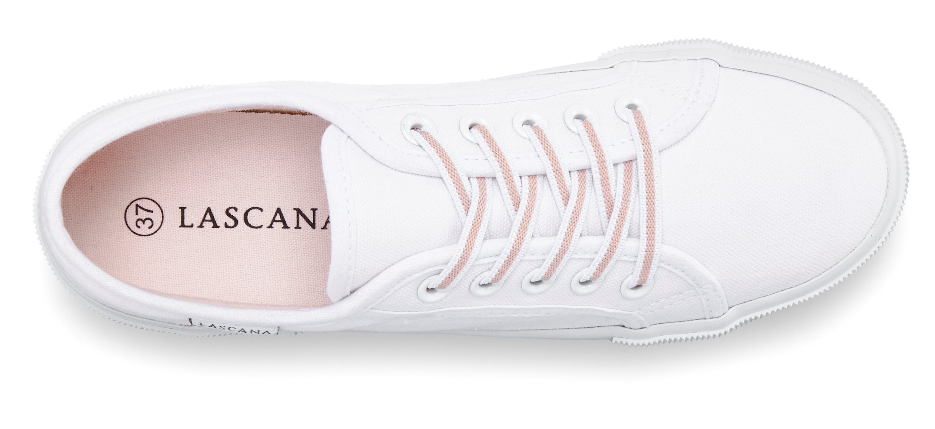 Lascana Sneakers Sneaker, veterschoen, vrijetijdsschoen om in te stappen met elastische veters vegan