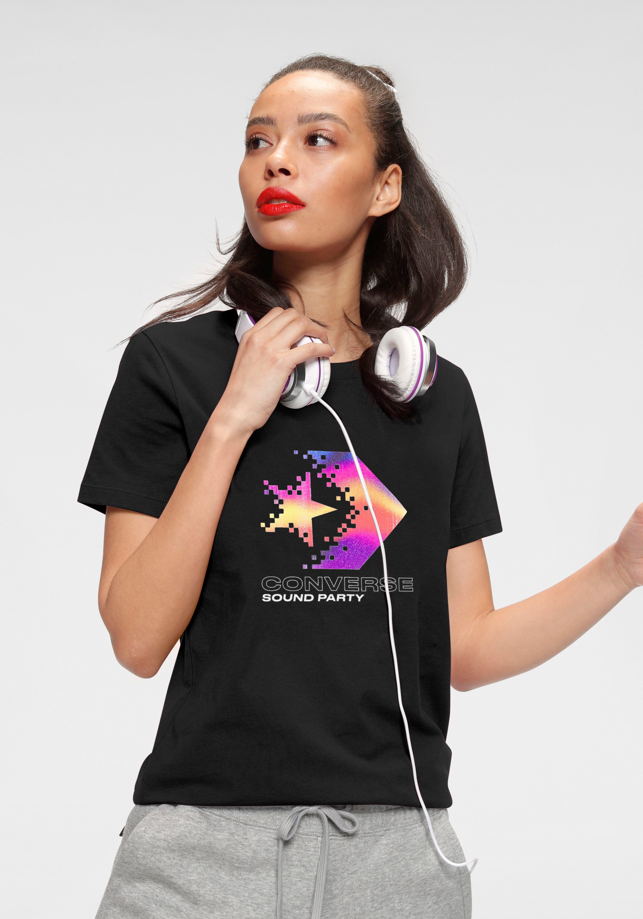 Converse T-shirt STAR CHEVRON T-SHIRT dames tops maat S zwart