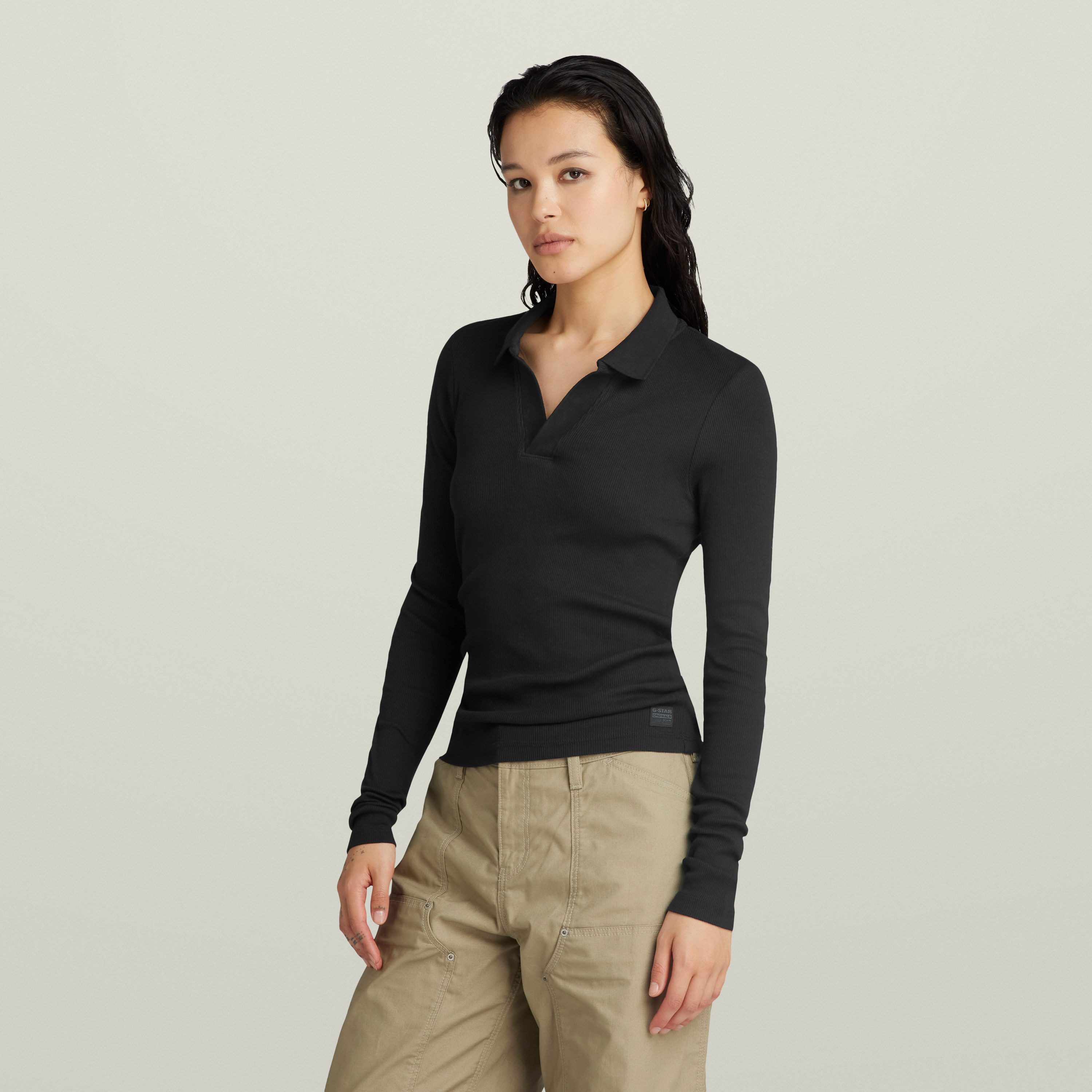 G-Star RAW Poloshirt met lange mouwen Ribbed Slim Polo