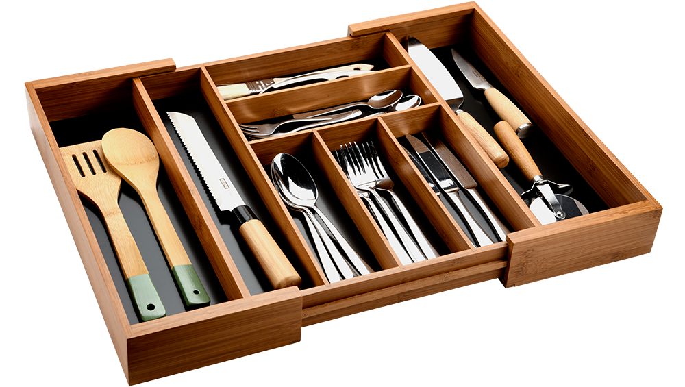 KESPER for kitchen & home Bestekinzet Variabele besteklade, van FSC-gecertificeerd bamboe (1 stuk)