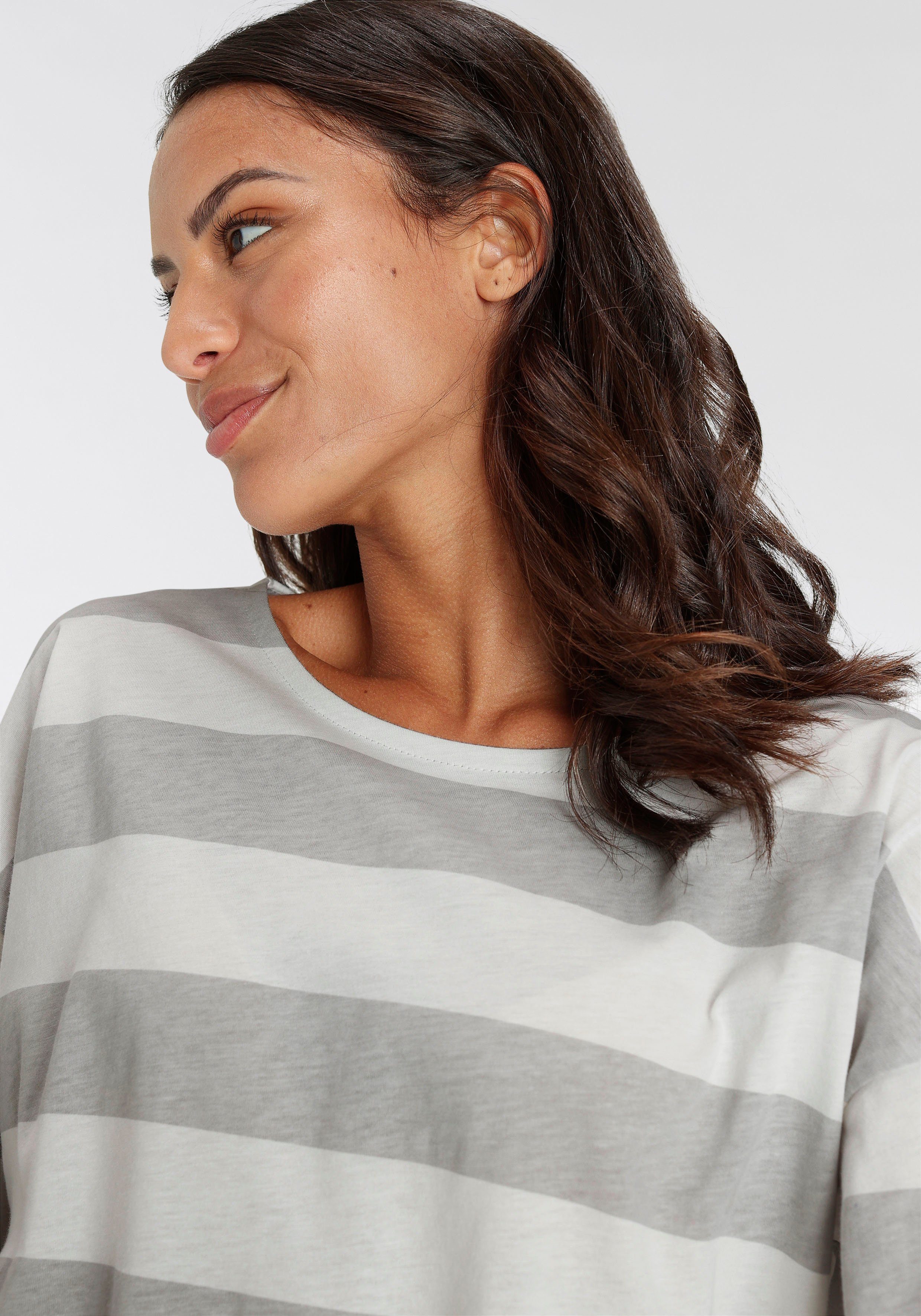 s.Oliver RED LABEL Beachwear Pyjama top in mooi streepdessin