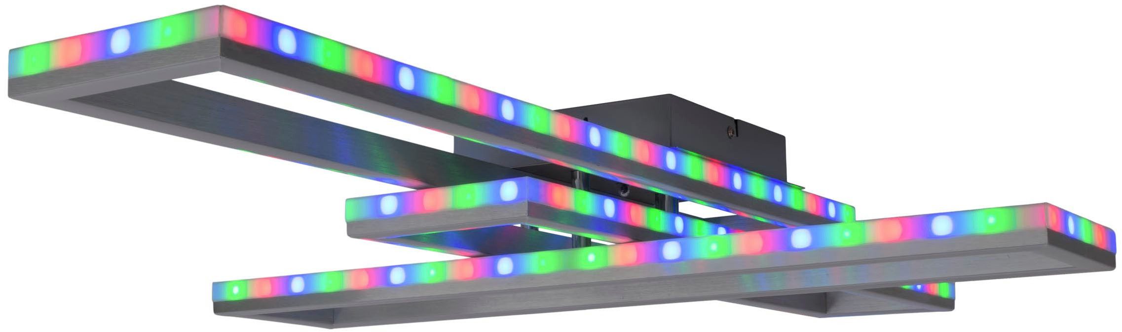 näve Led-plafondlamp BANTRY CCT, RGB-backlight, dimbaar, geheugen, tijdschakelaar, nachtlicht (1 stuk)