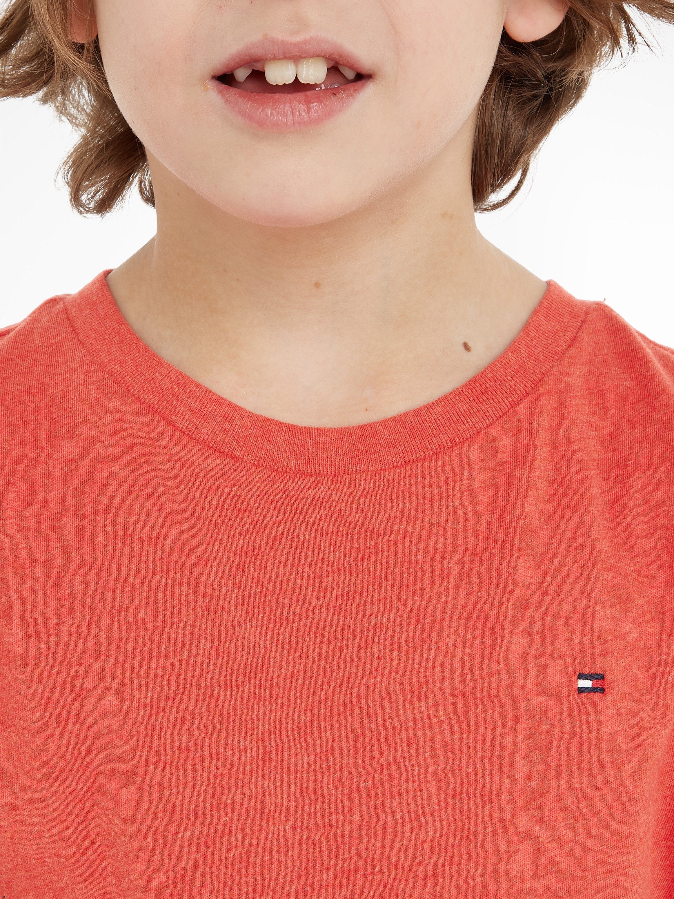 Tommy Hilfiger Shirt met ronde hals BOYS BASIC CN KNIT S/S met tommy hilfiger-merklabel