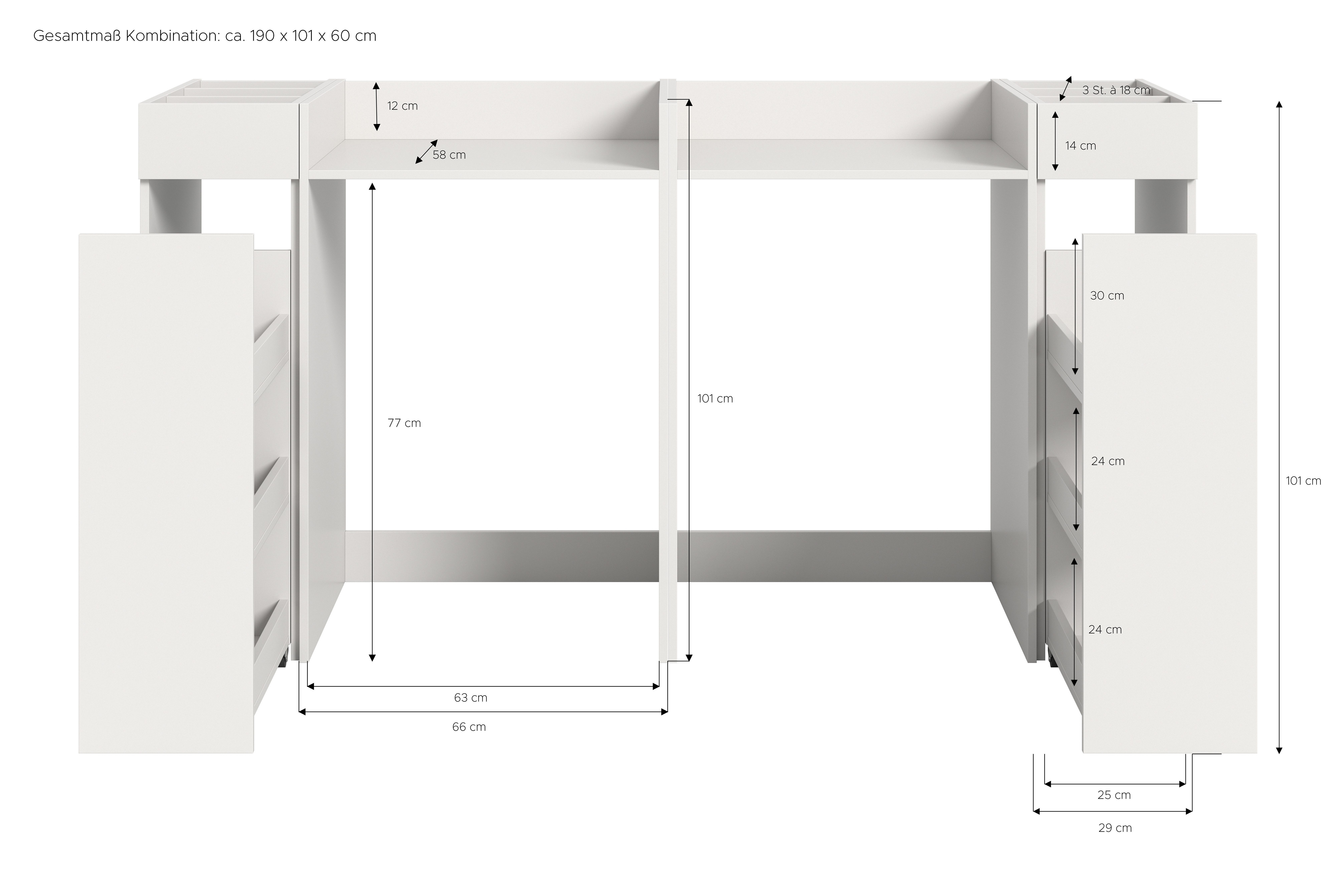 welltime Badmeubelset Falas, 4-delig, bestaande uit: 2x badkamerrek & 2x wasmachine ombouwkast Combinatie, set, badcombinatie, badkamer, organizer, rollenkast, ombouwkast (4 stuks)