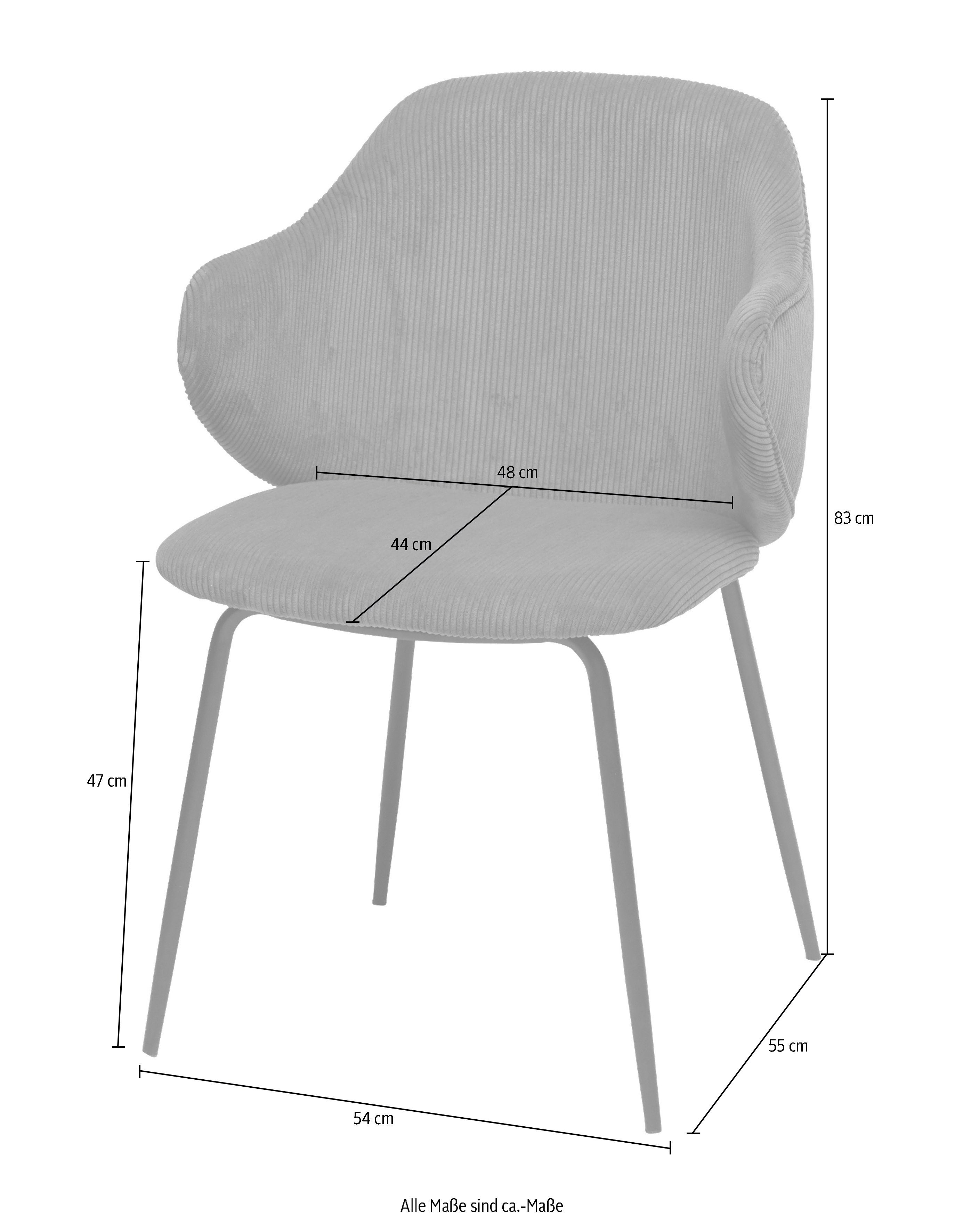 SalesFever Stoel met armleuningen Bekleding in corduroy-look (set, 2 stuks)