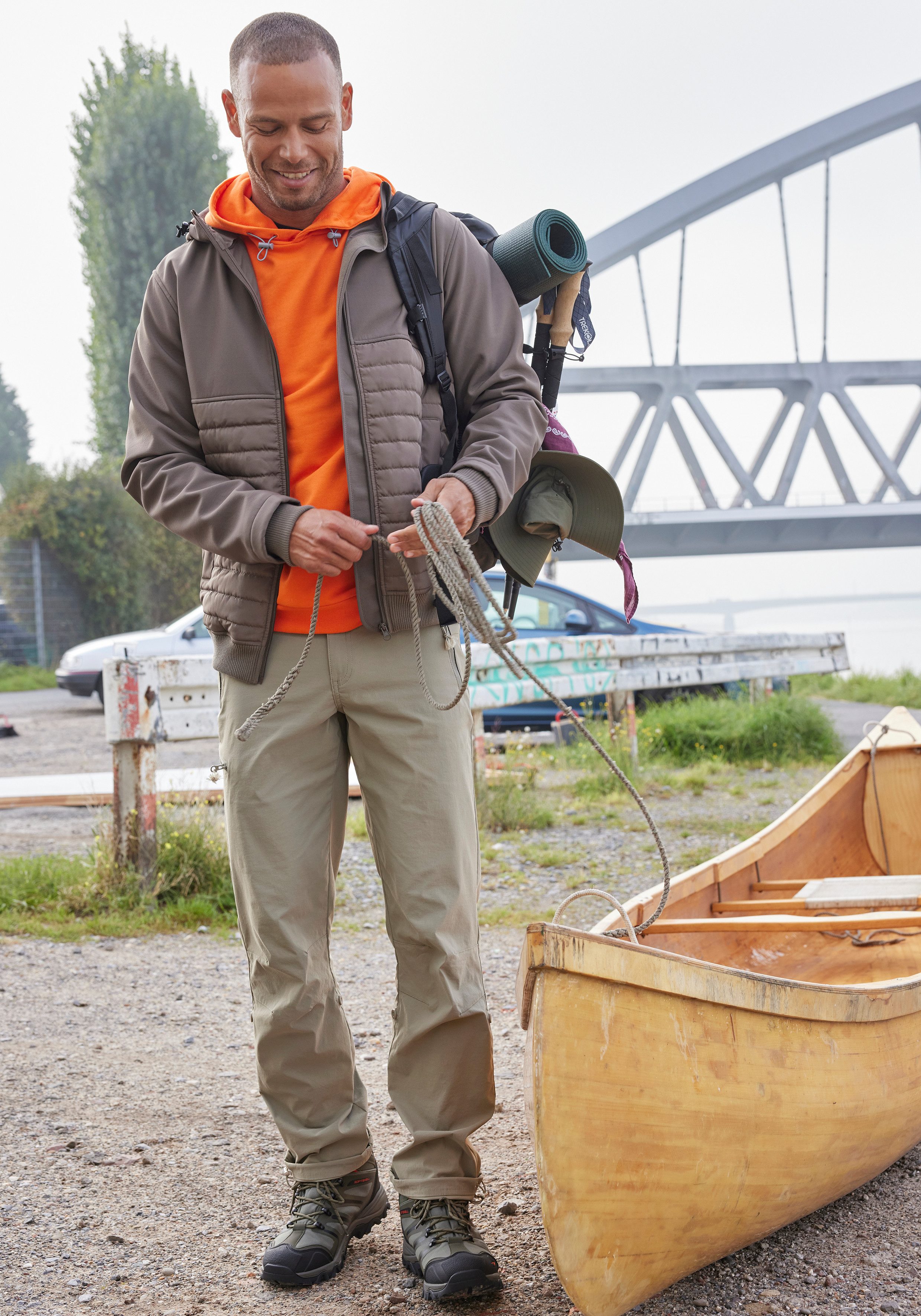 John Devin Trekkingbroek lengte van de broek verstelbaar met knopen