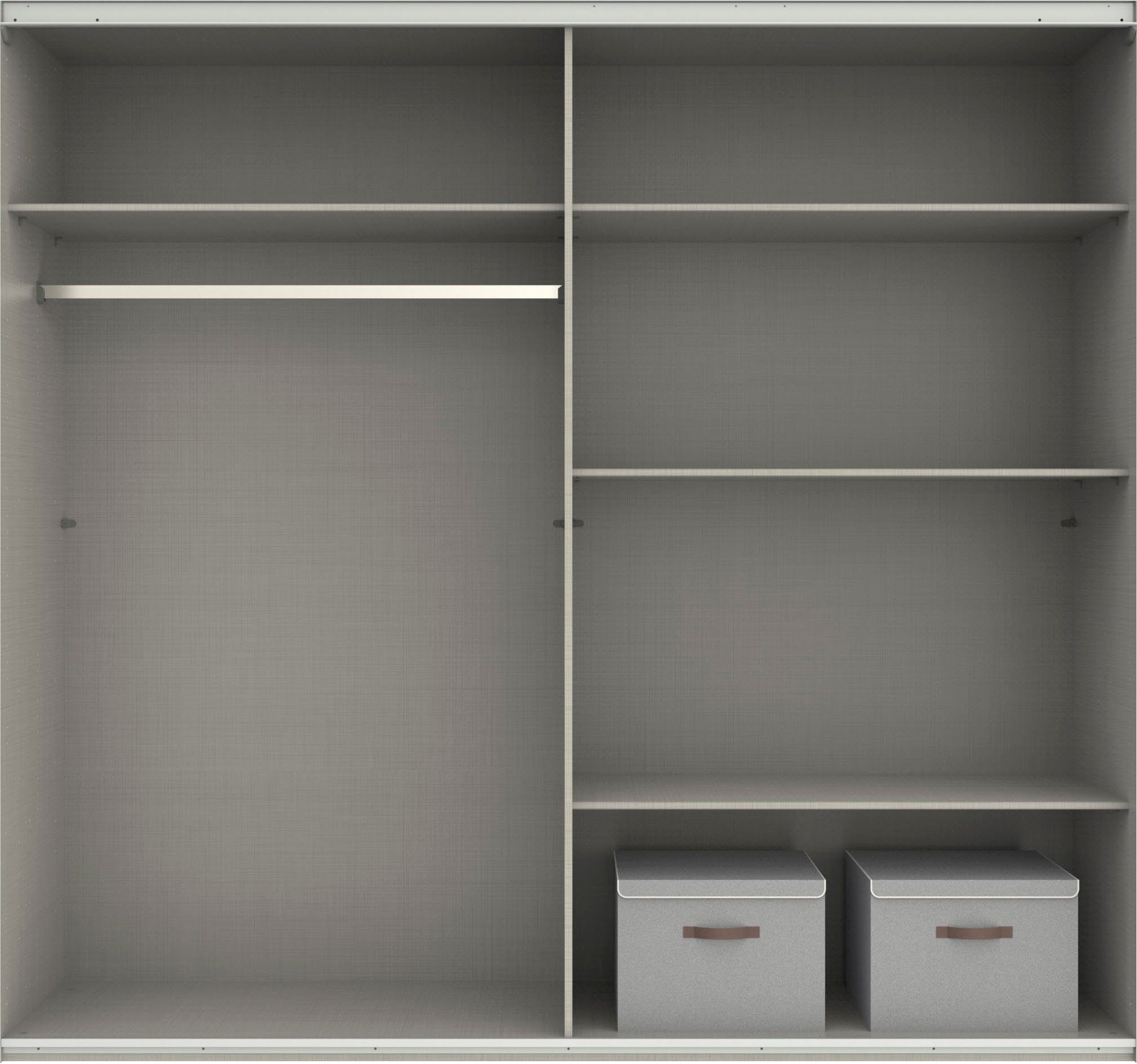 Wimex Zweefdeurkast Norderstedt Inclusief 2 stoffen dozen en 2 extra planken, met glasdeur
