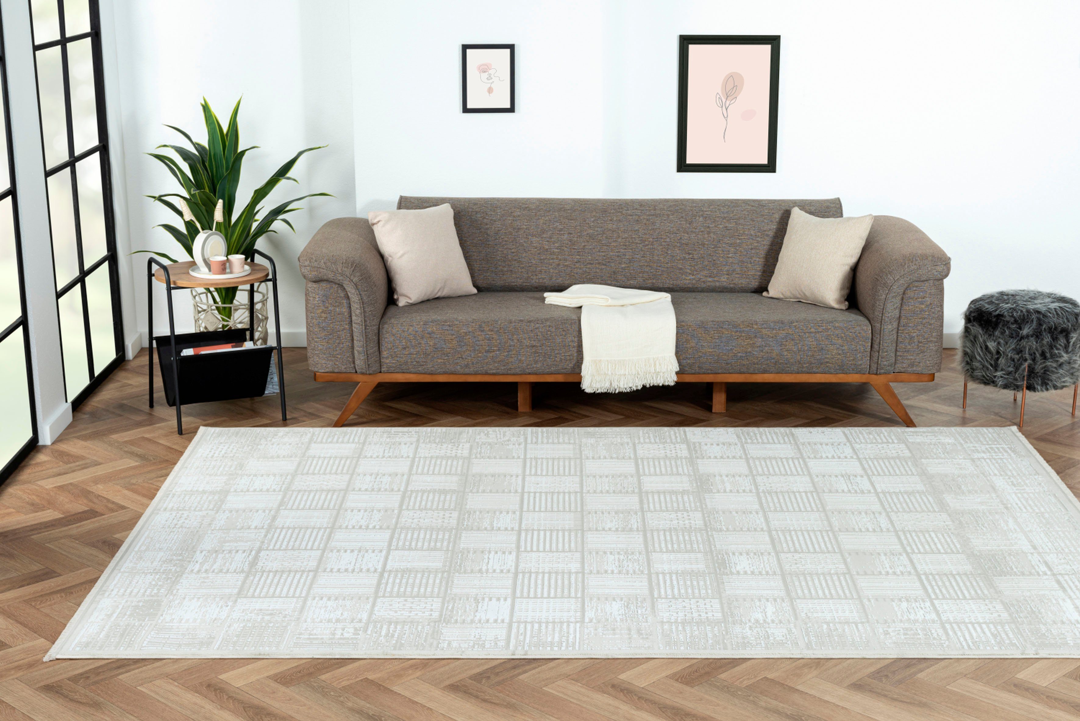 Myflair Möbel & Accessoires Vloerkleed Mijn huis voorraadopruiming Kortpolig, retro-stijl, bijzonder zacht door microvezel, met franjes moderne