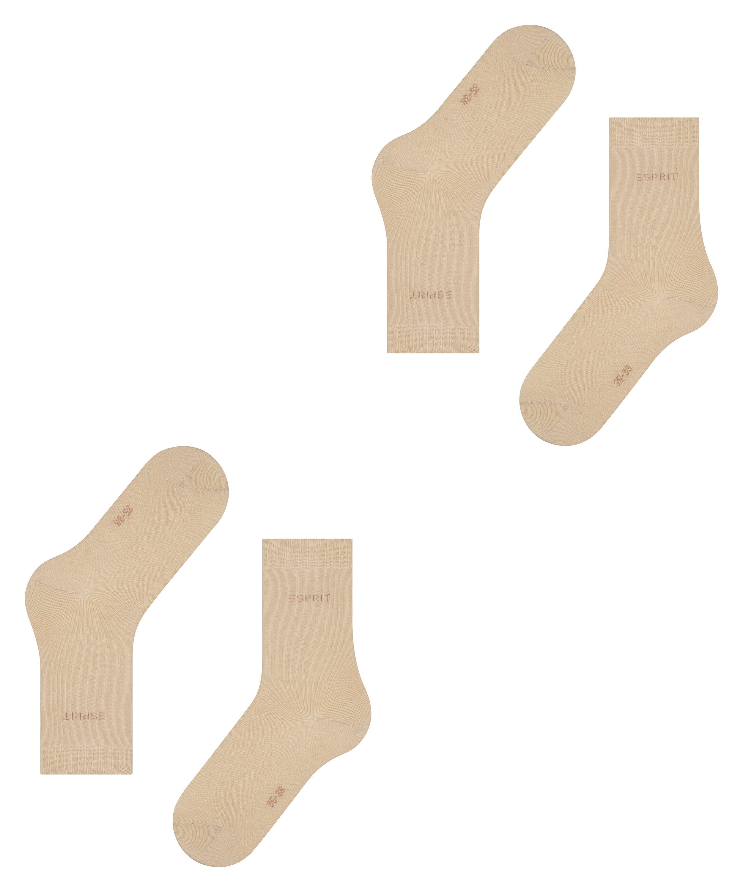 Esprit Sokken Uni geribbelde boord (2 paar, Set van 2)
