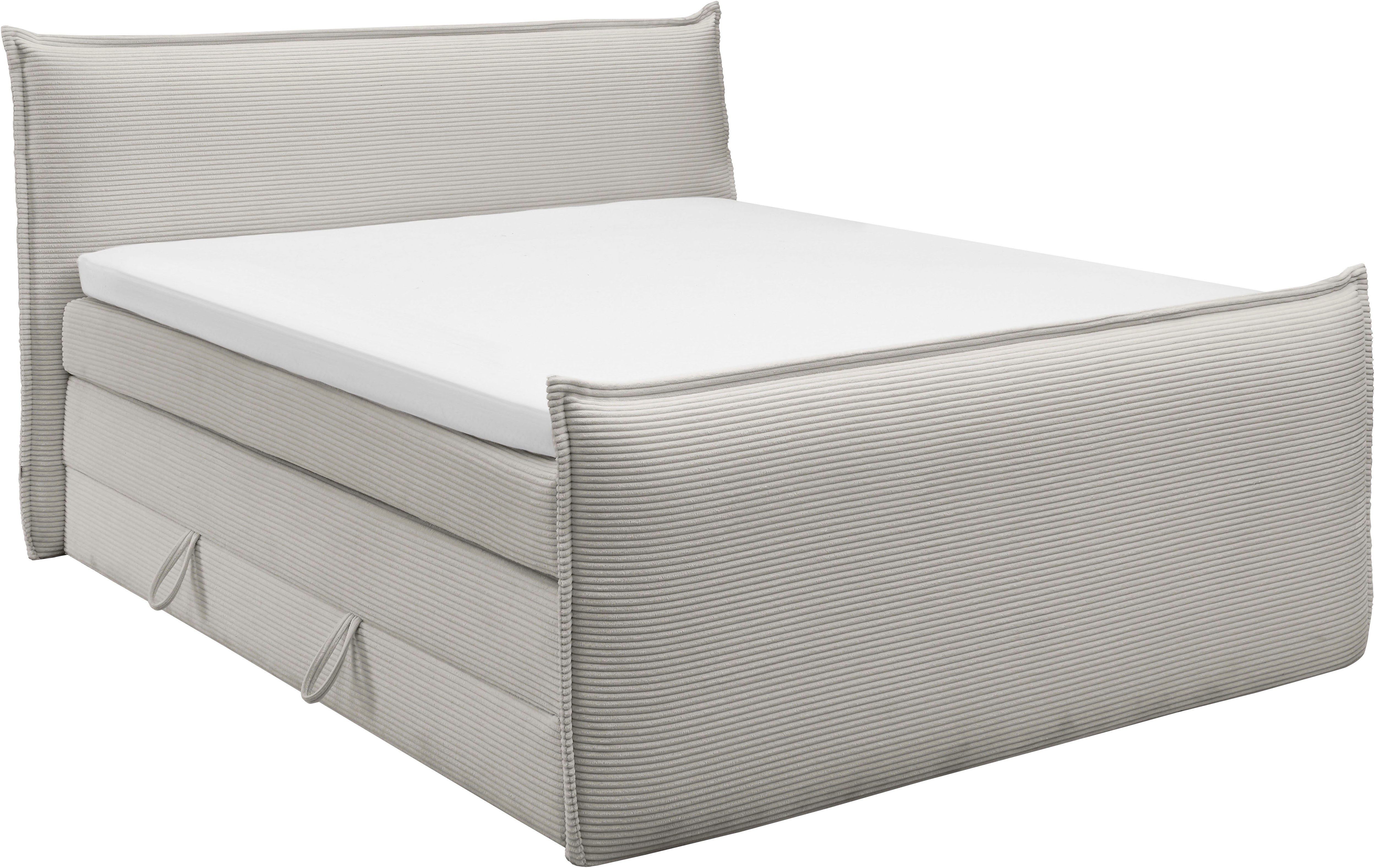 set one by Musterring Boxspring Florida in moderne cord bekleding, met bedlade, in 3 maten verkrijgbaar
