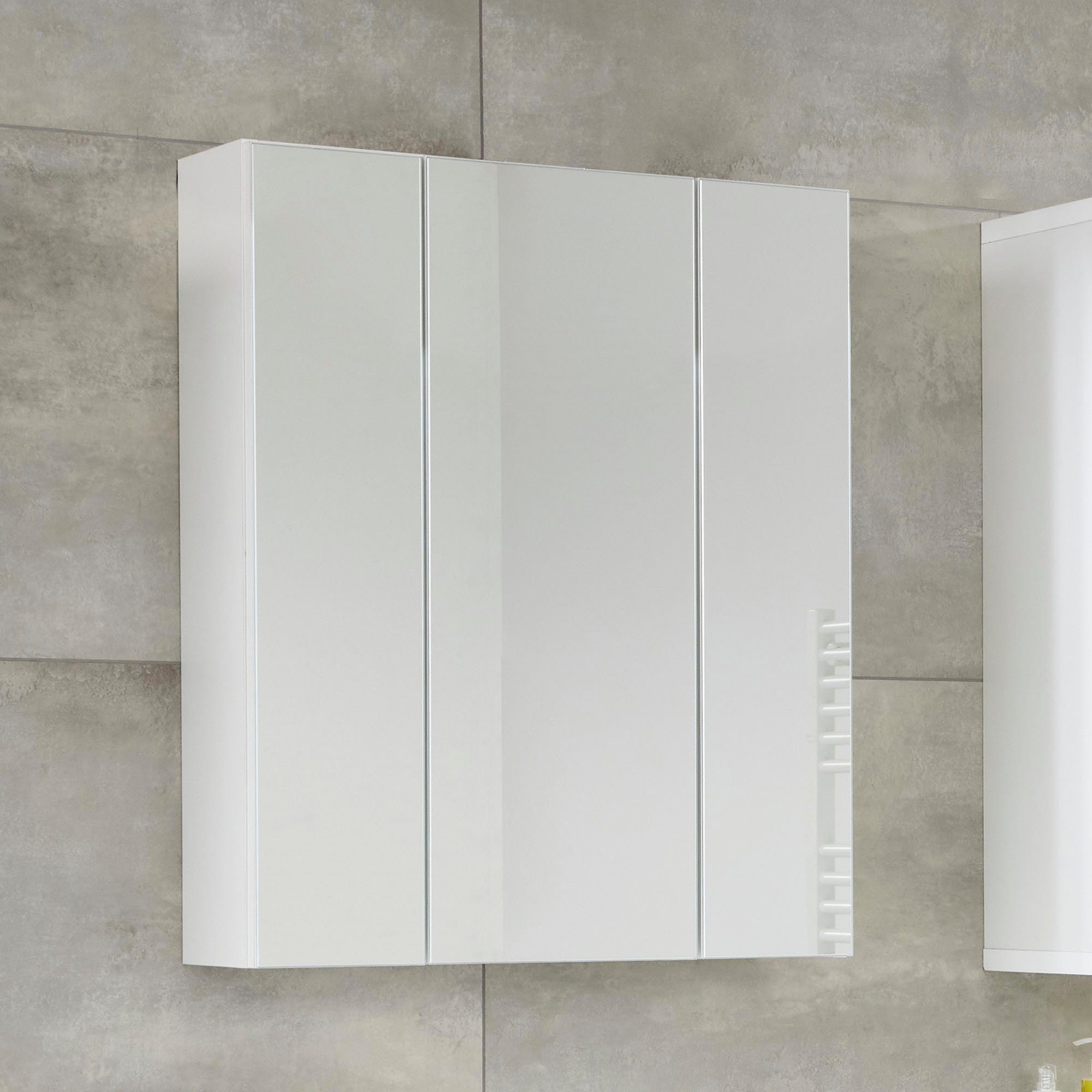 welltime Spiegelkast Mora Wandspiegel met 3 spiegelt deuren en 9 vakken - (B/D/H) 60/18/74 cm