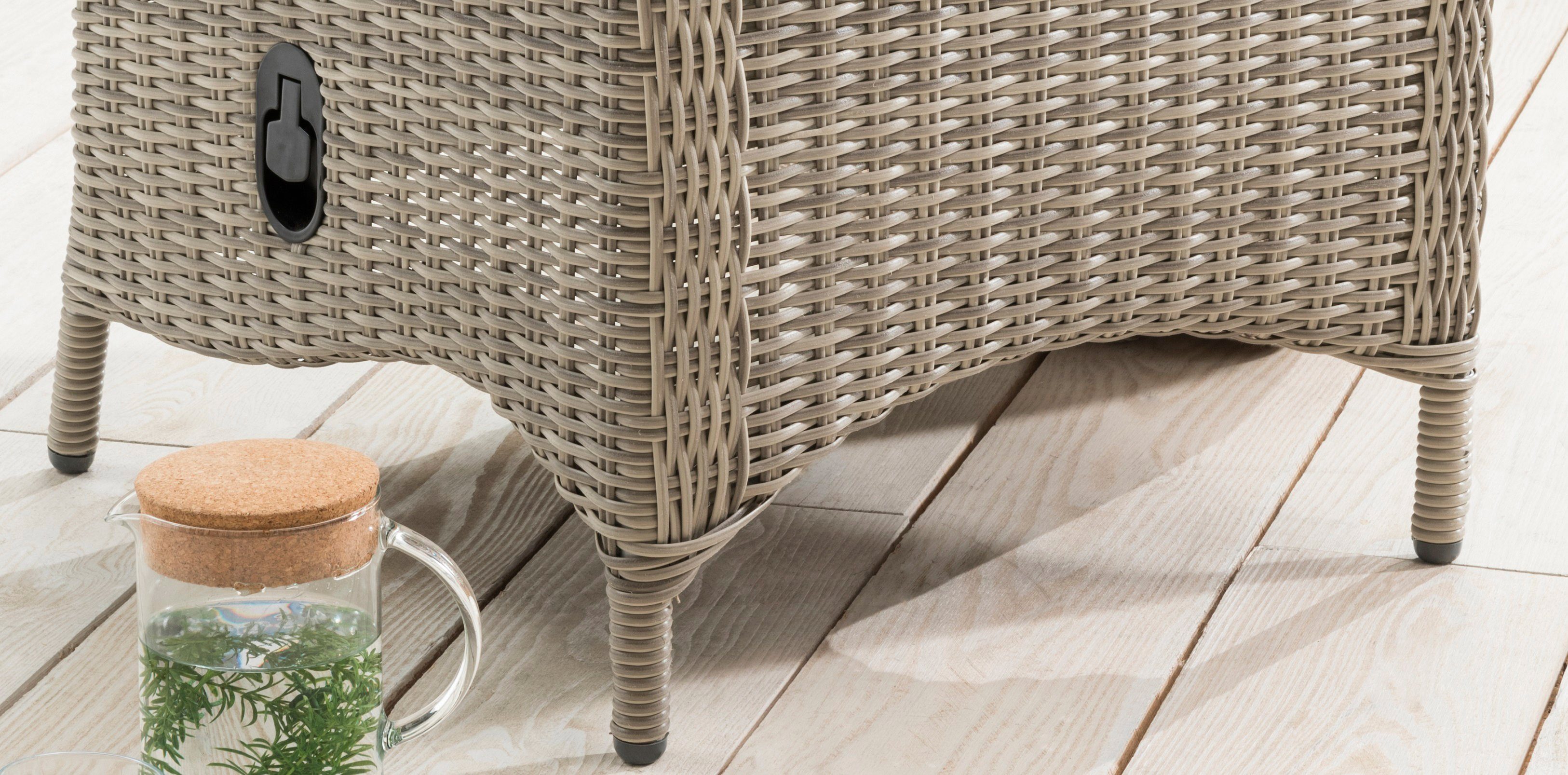 Destiny Fauteuil PALMA CASA Aluminium, polyrattan, incl. voetenbank en kussens (set, 4-delig)