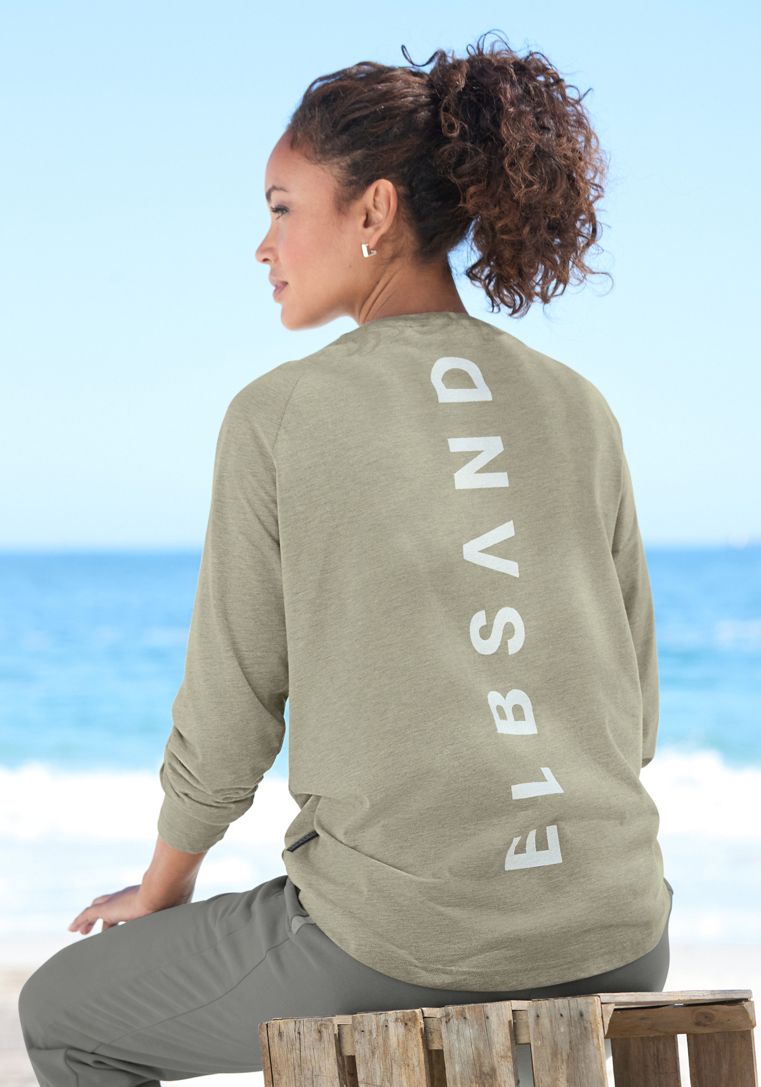 Elbsand Longsleeve Tira met logoprint op de rug, shirt met lange mouwen, sportief-casual