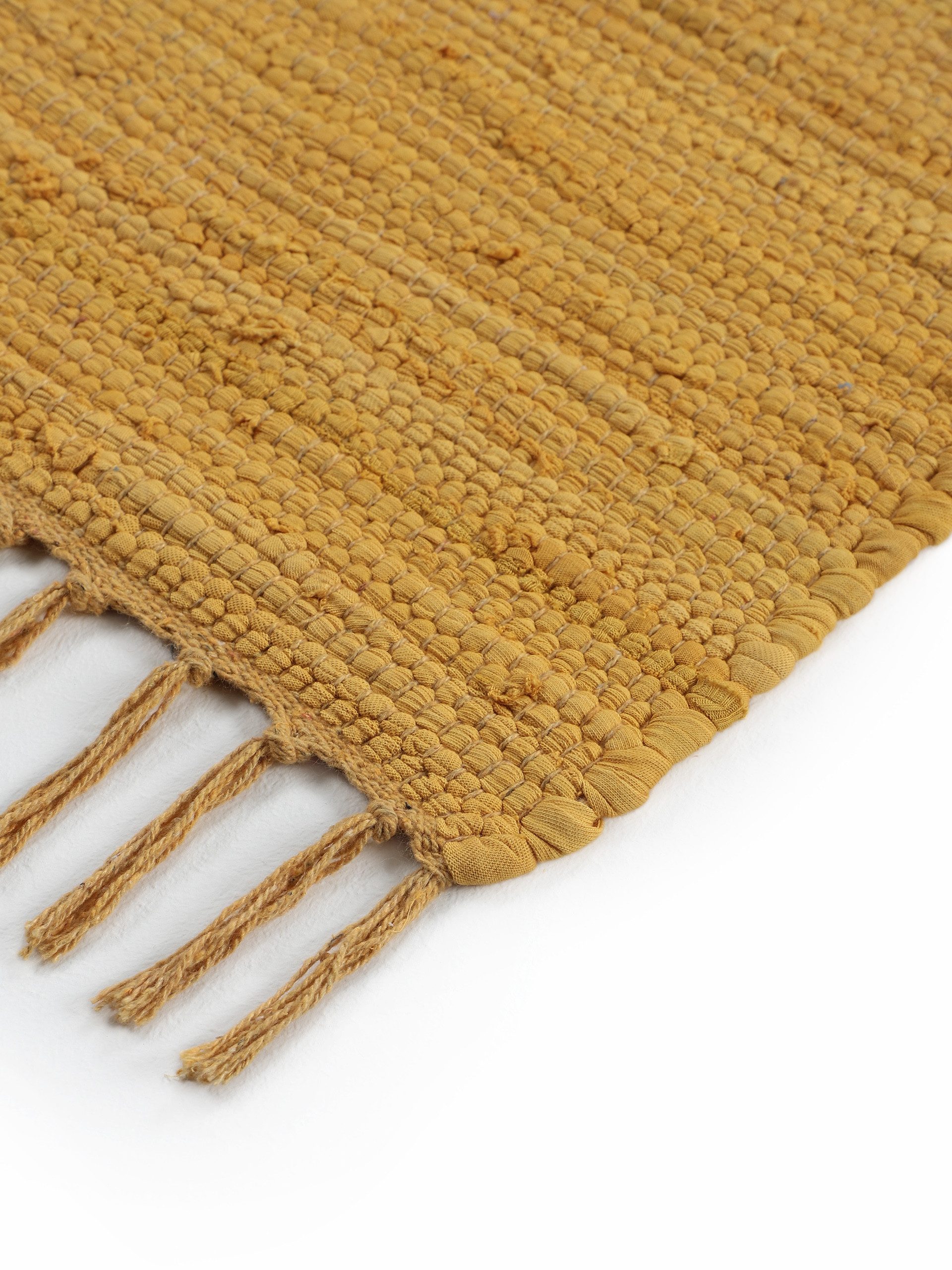 carpetfine Vloerkleed Kelim Chindi uni Tweezijdig te gebruiken kleed, puur katoen, met de hand geweven, unikleuren, met franje