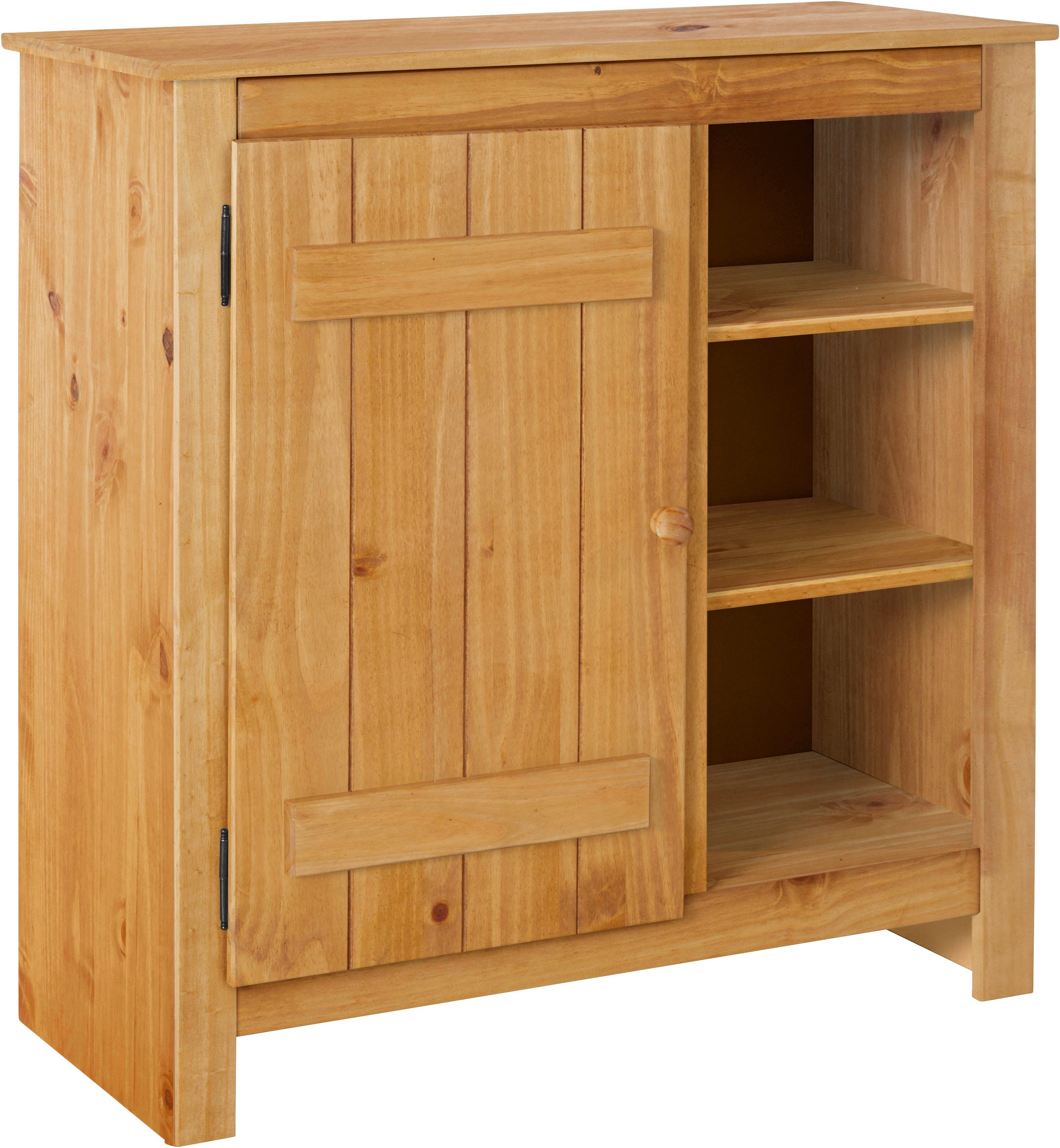 Home affaire Bergkast Bertram Massief hout, 4 verstelbare planken, magnetische sluiting, hoogte 90 cm