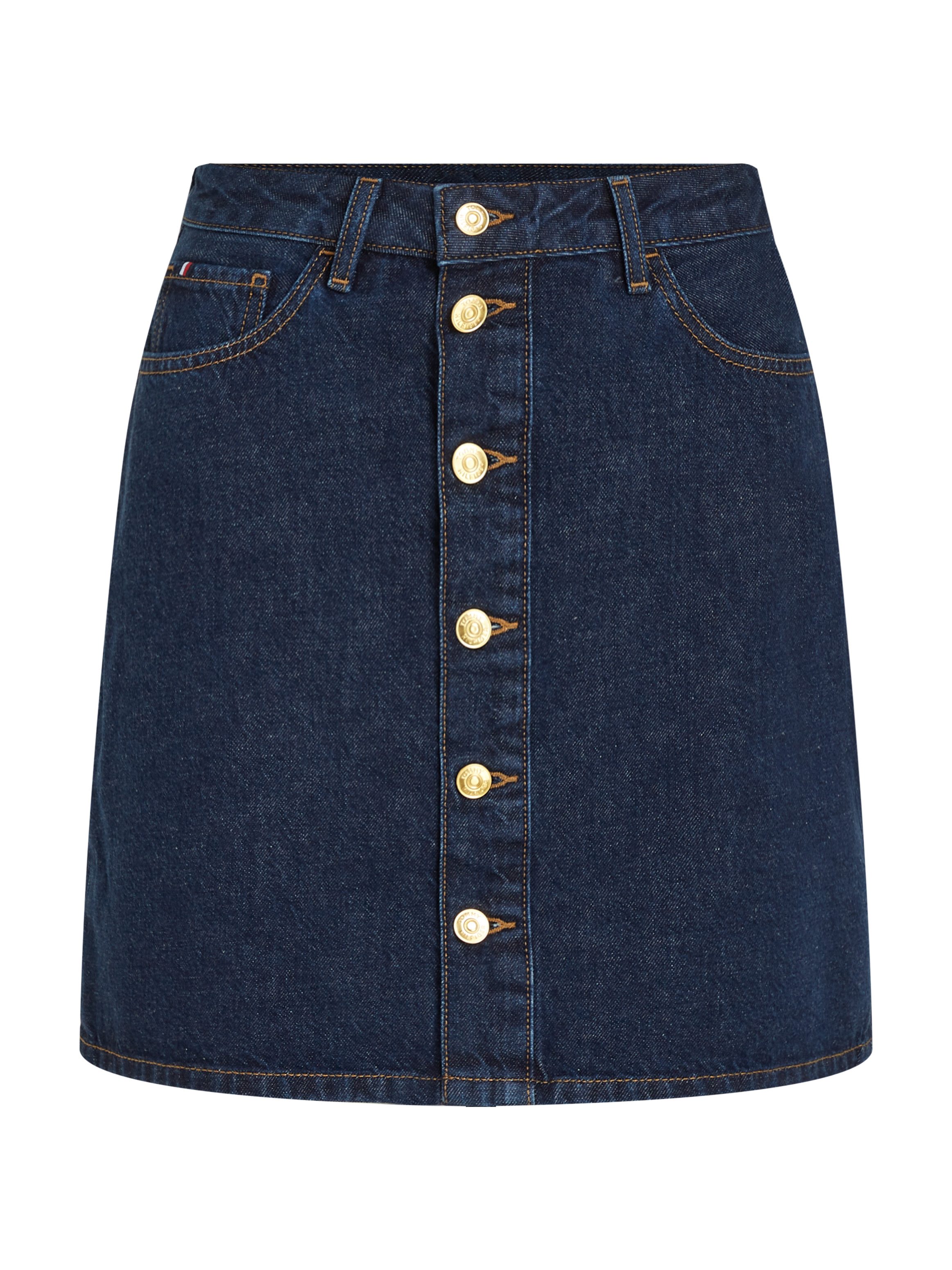 Tommy Hilfiger Jeans rok DNM MINI SKIRT HW CLER Webrok in 5-pocket stijl