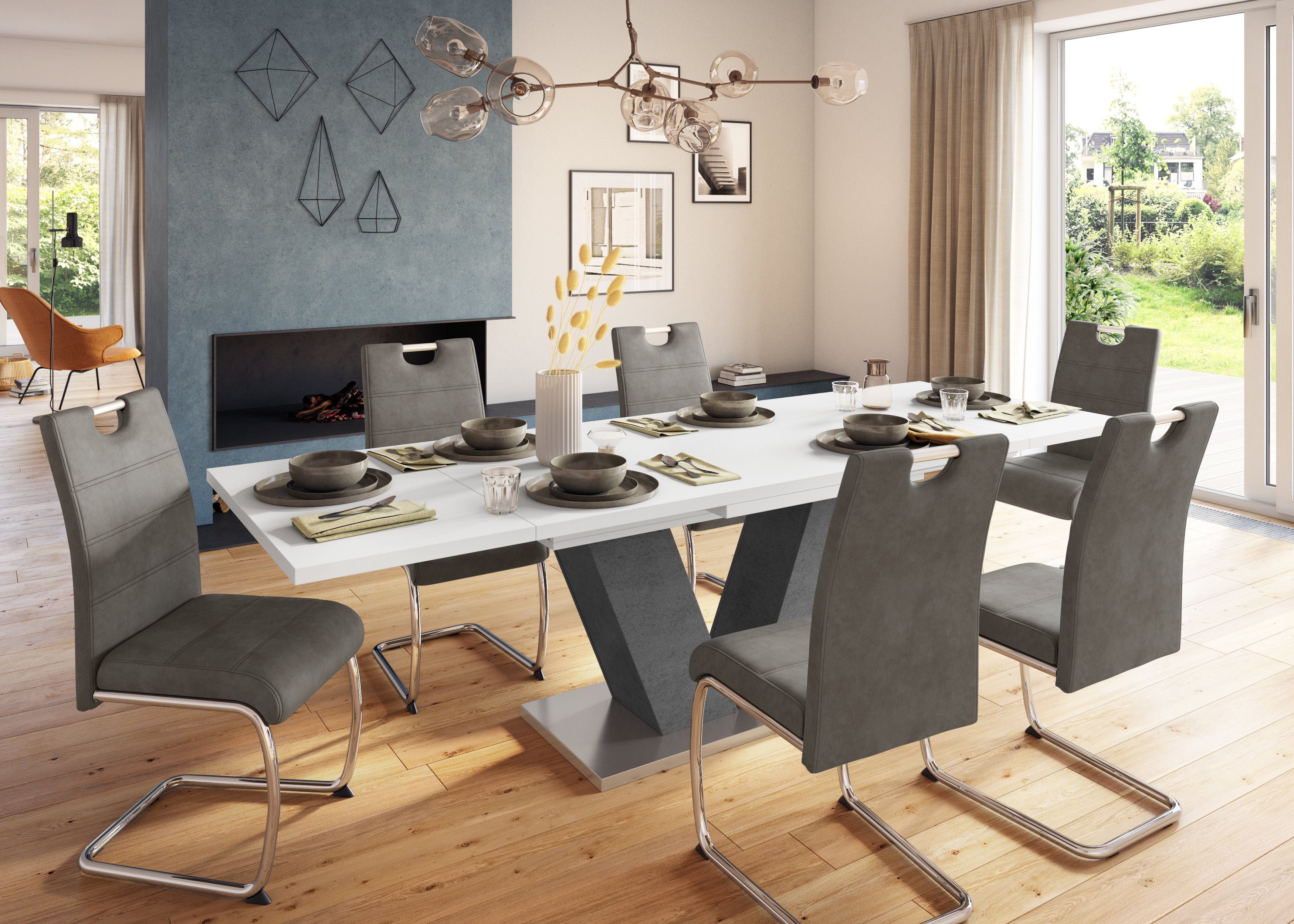 HELA Vrijdragende stoel Flora, eetkamerstoelen Vrijdragende stoel set: 1, 2 of 4 stuks, hoog zitcomfort