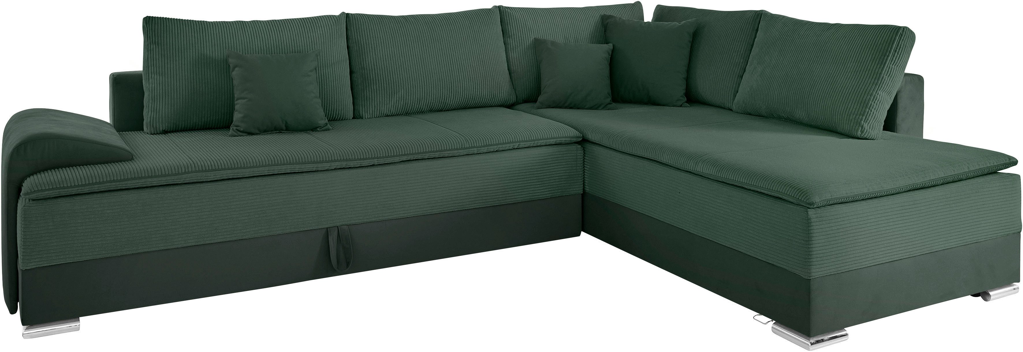 INOSIGN Hoekbank Boxspringbed Night & Day L-vorm met permanente slaapfunctie met armleuning