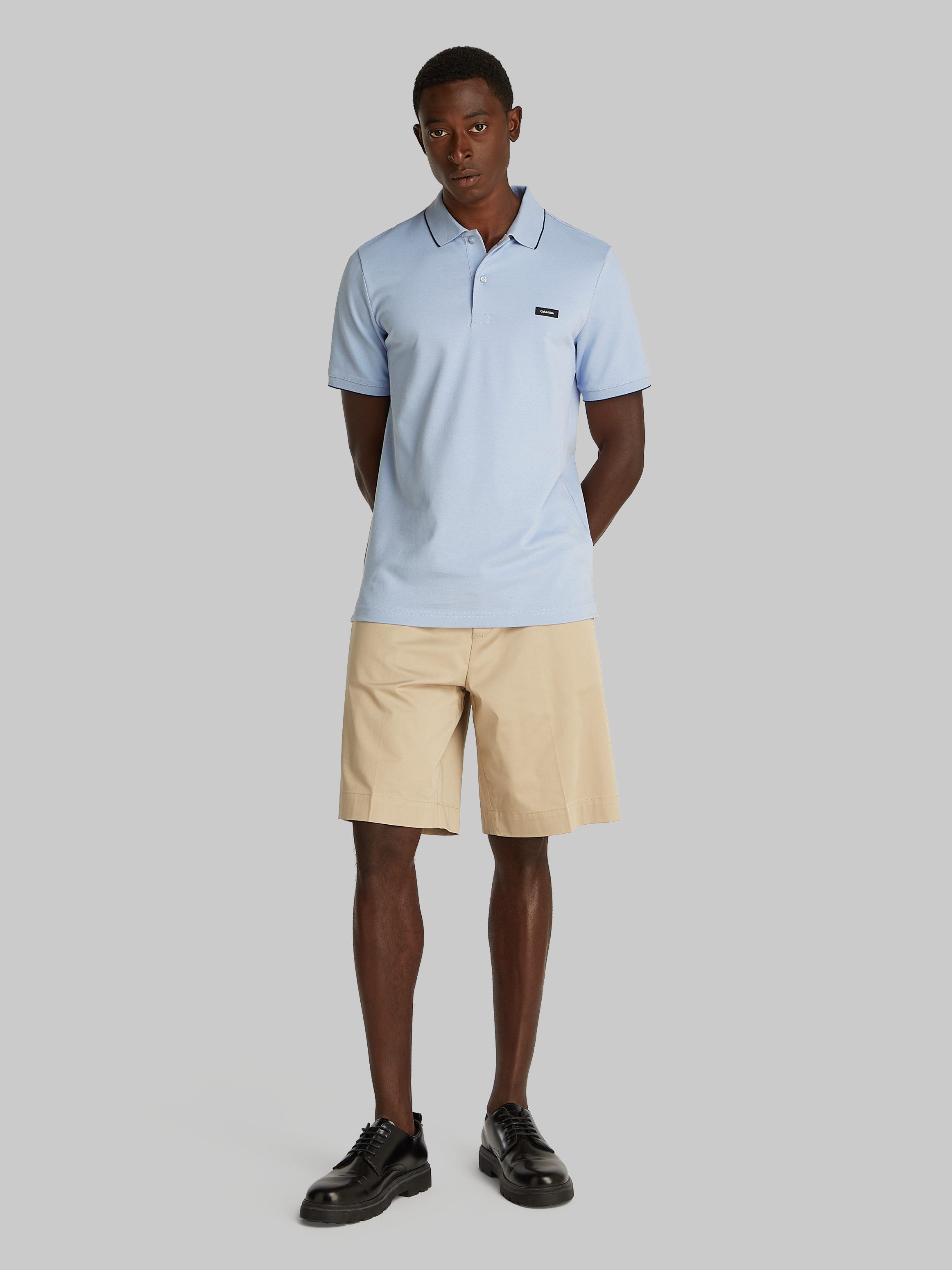 Calvin Klein Poloshirt STRETCH PIQUE TIPPING POLO met streepdetail op de kraag