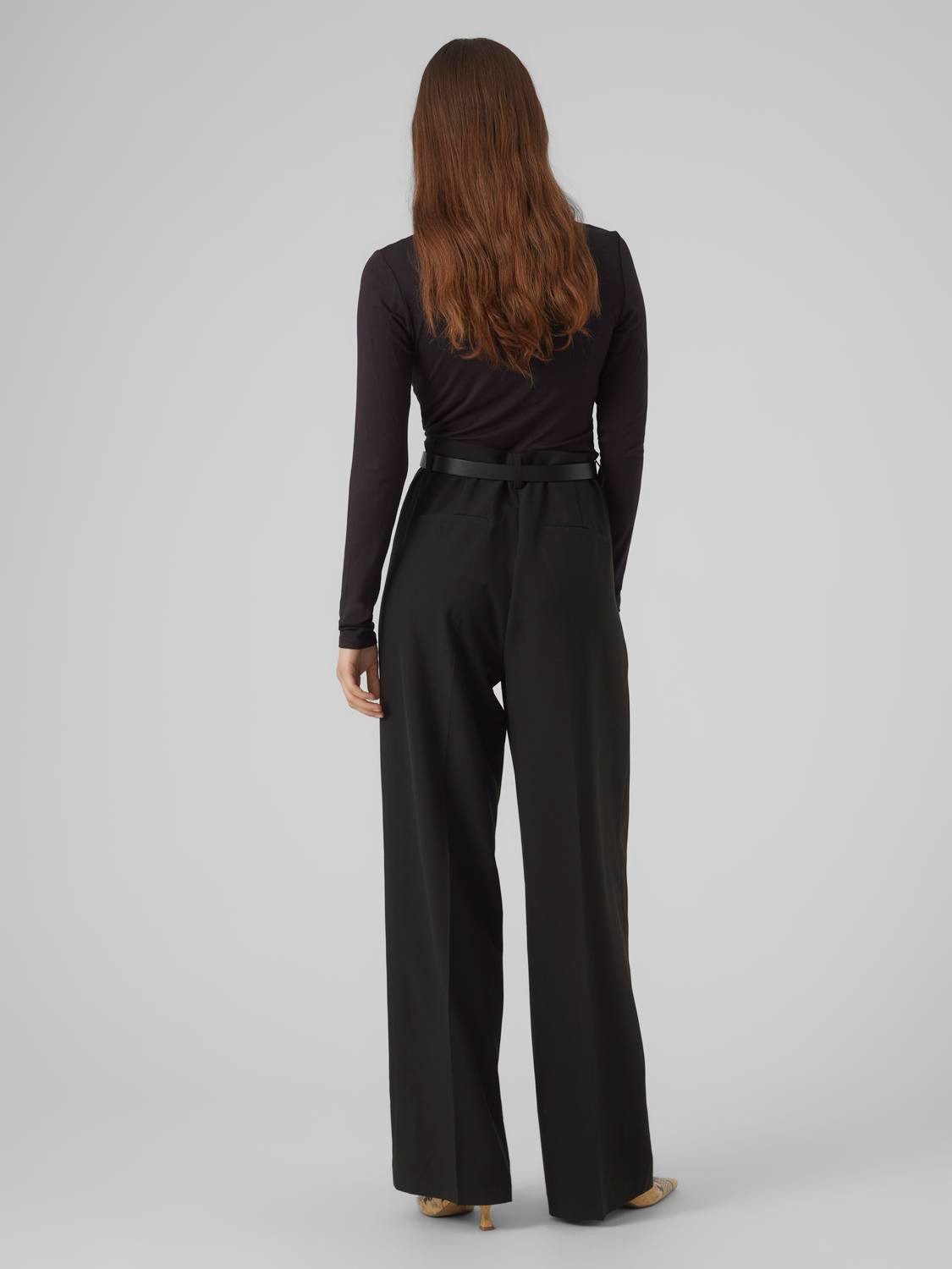 Vero Moda Shirt met V-hals VMROSA LS V-NECK LACE TOP GA JRS NOOS