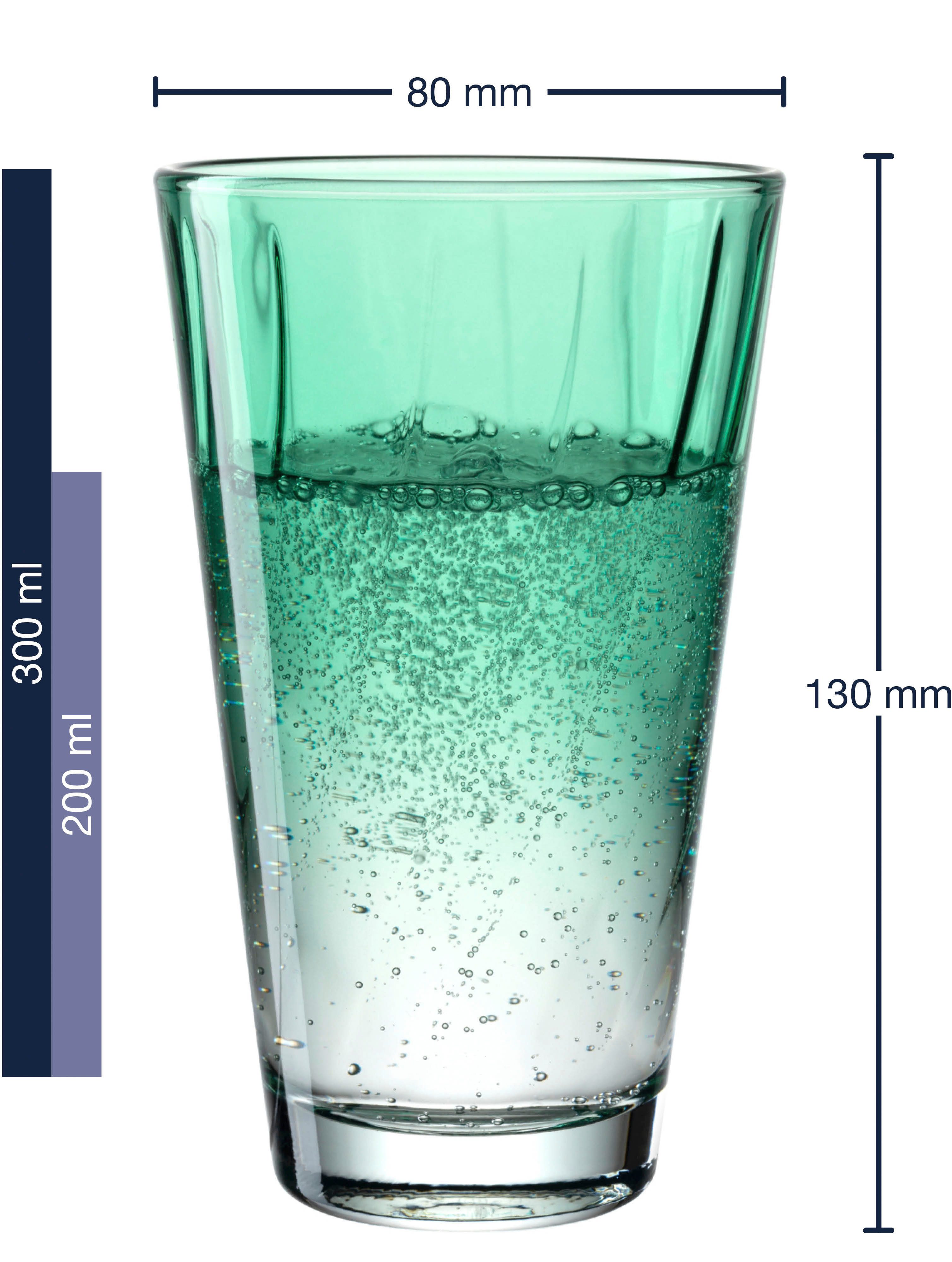 LEONARDO Glazenset Drinkglas, TWIST, 300 ml, 4-delig set Longdrinkbekers, vaatwasmachinebestendig (set, 4-delig)