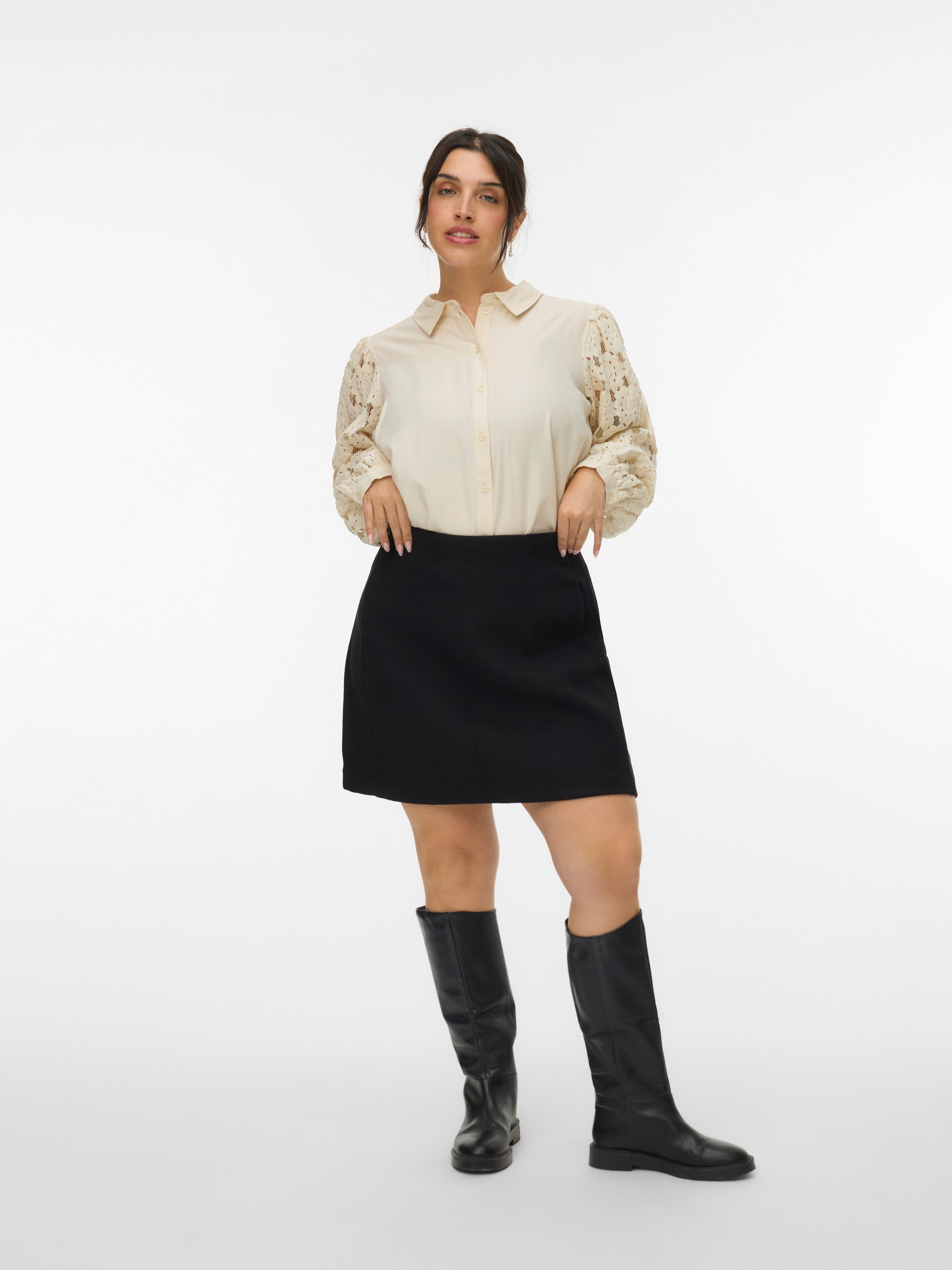 Vero Moda Curve Minirok VMCFORTUNEALLISON SHORT SKIRT GA CUR NOO