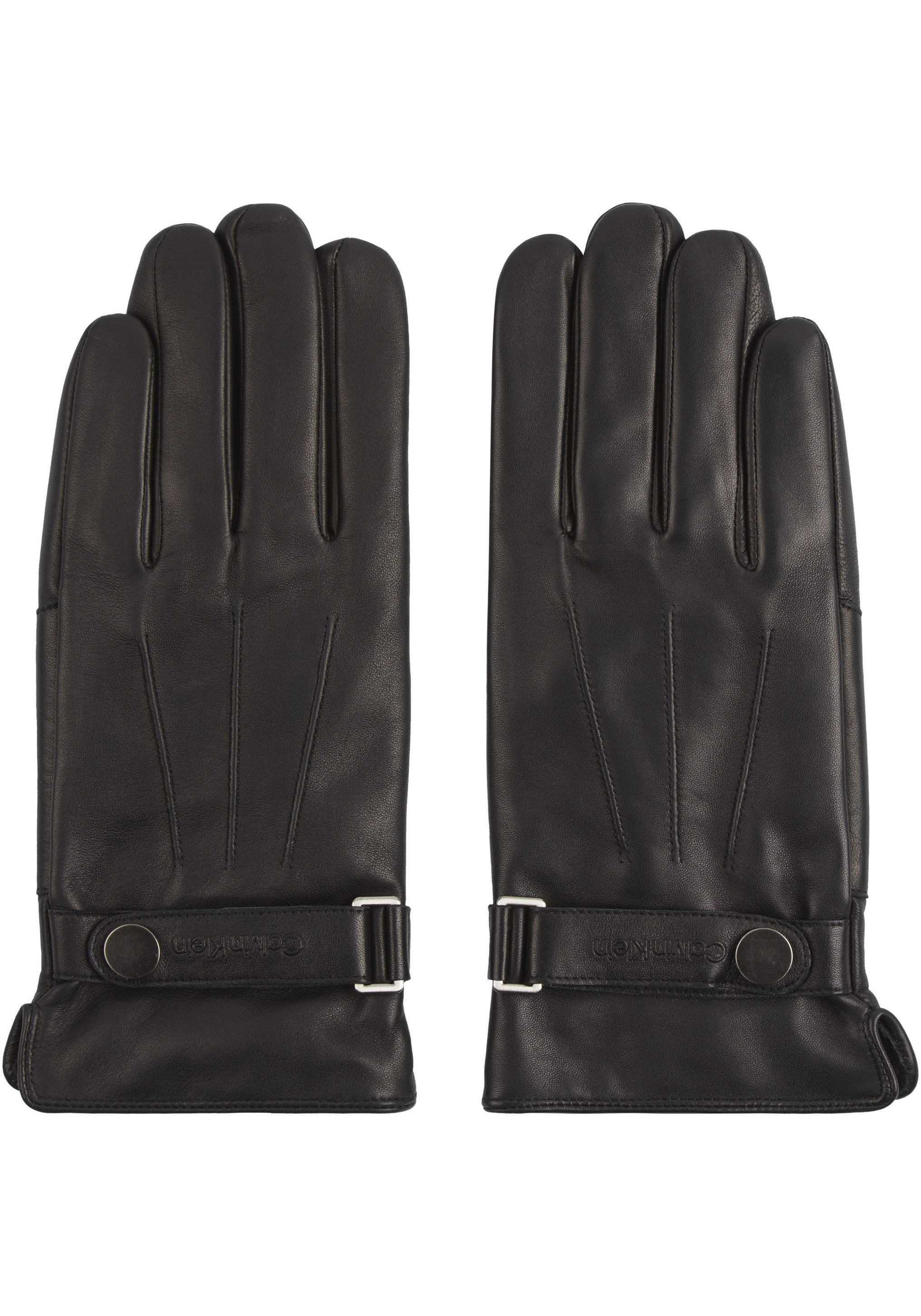 Calvin Klein Leren handschoenen LEATHER RIVET GLOVES met een logo-opschrift