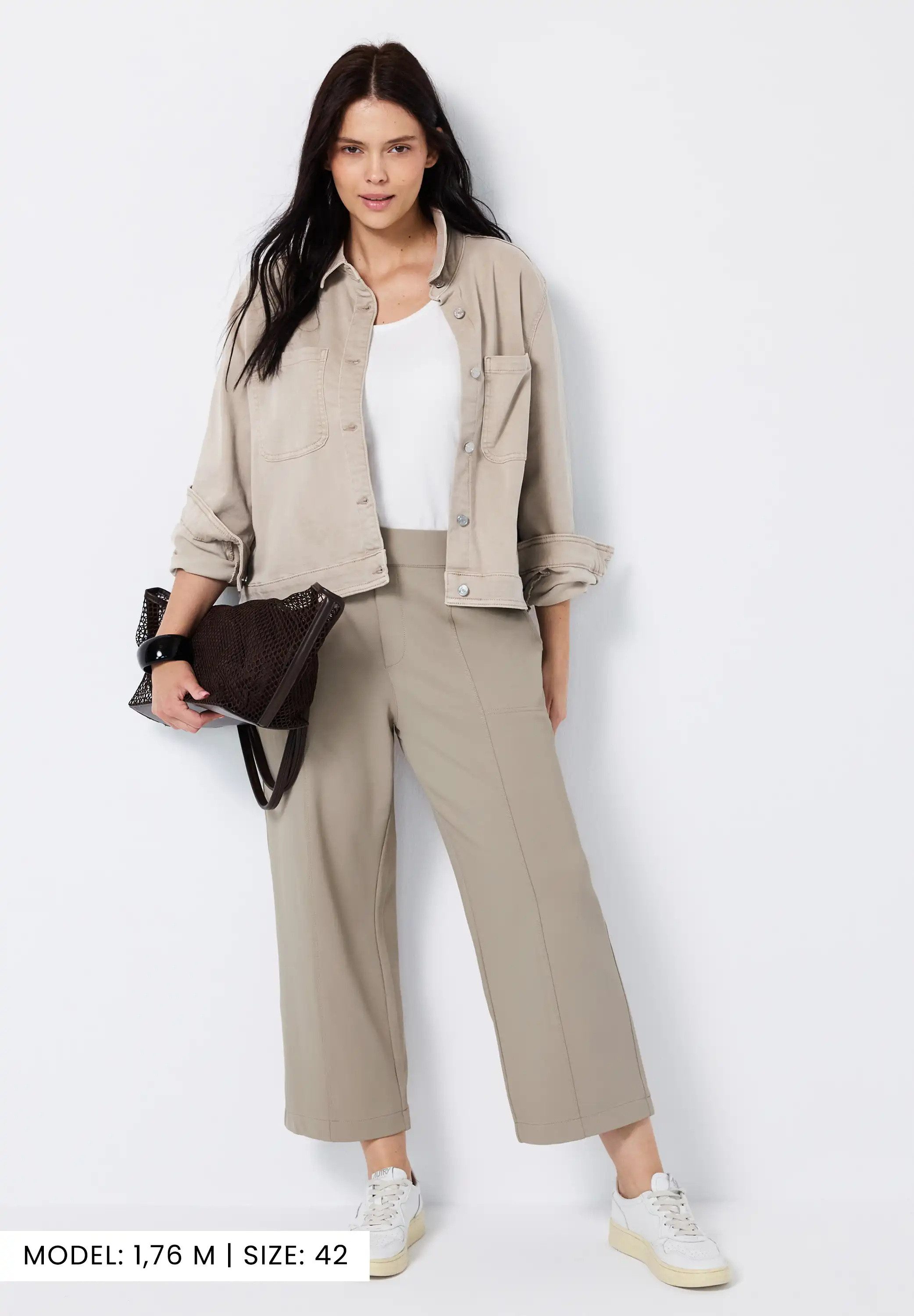 STREET ONE 7/8 broek met zakken en elastiek