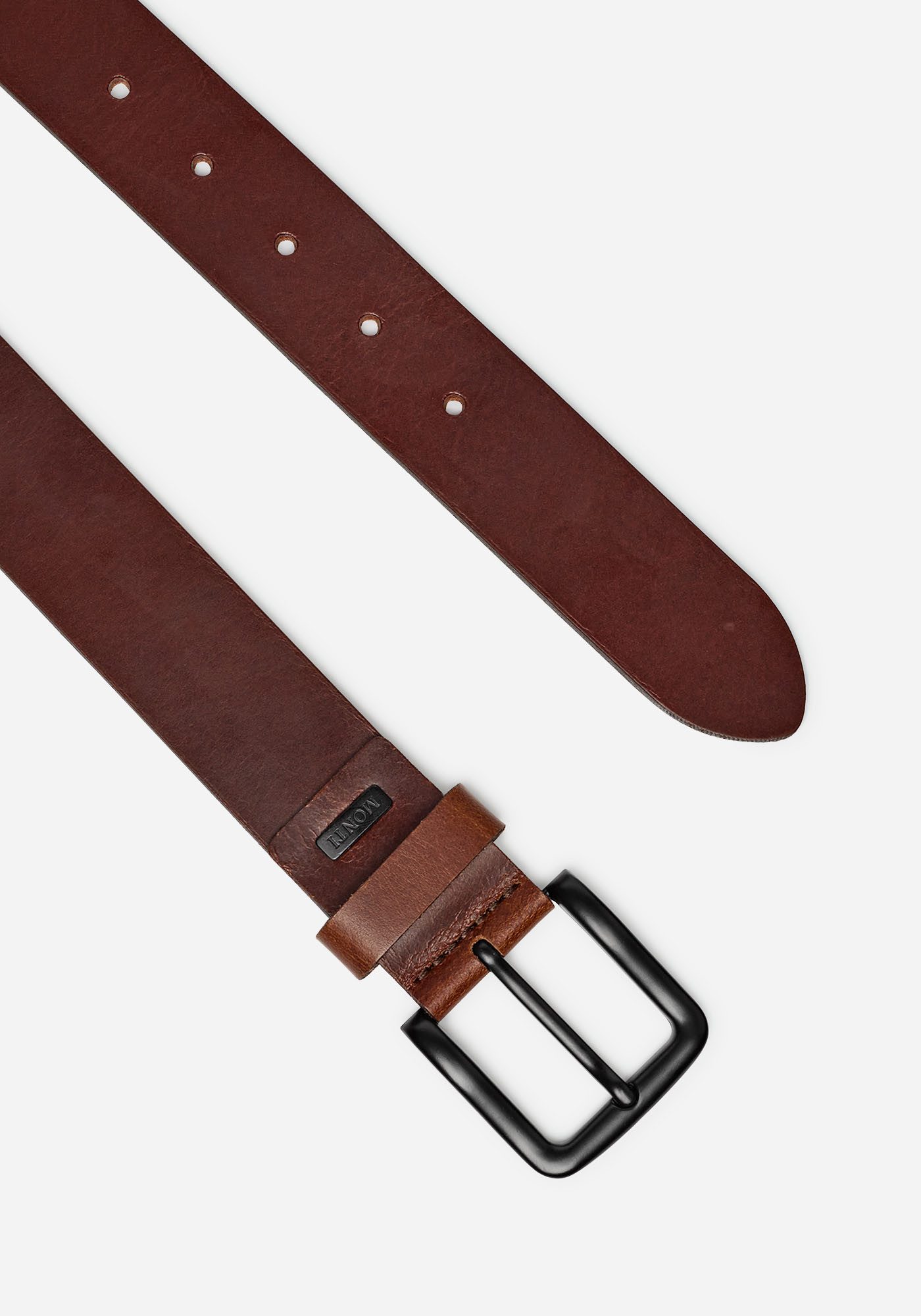 MONTI Leren riem Genova met gekleurde randen, lichte vintage-look