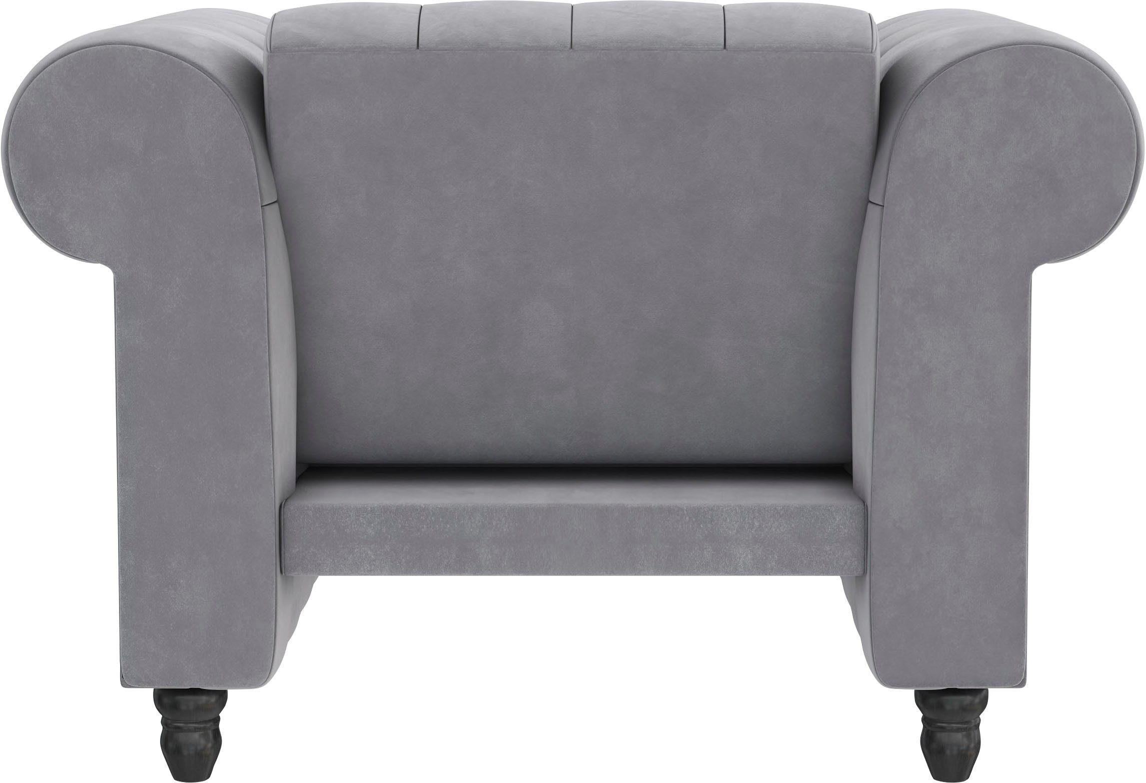 Dorel Home Chesterfield-fauteuil Felix met rugleuning 3-voudig verstelbaar, benen massief hout, zithoogte 46 cm