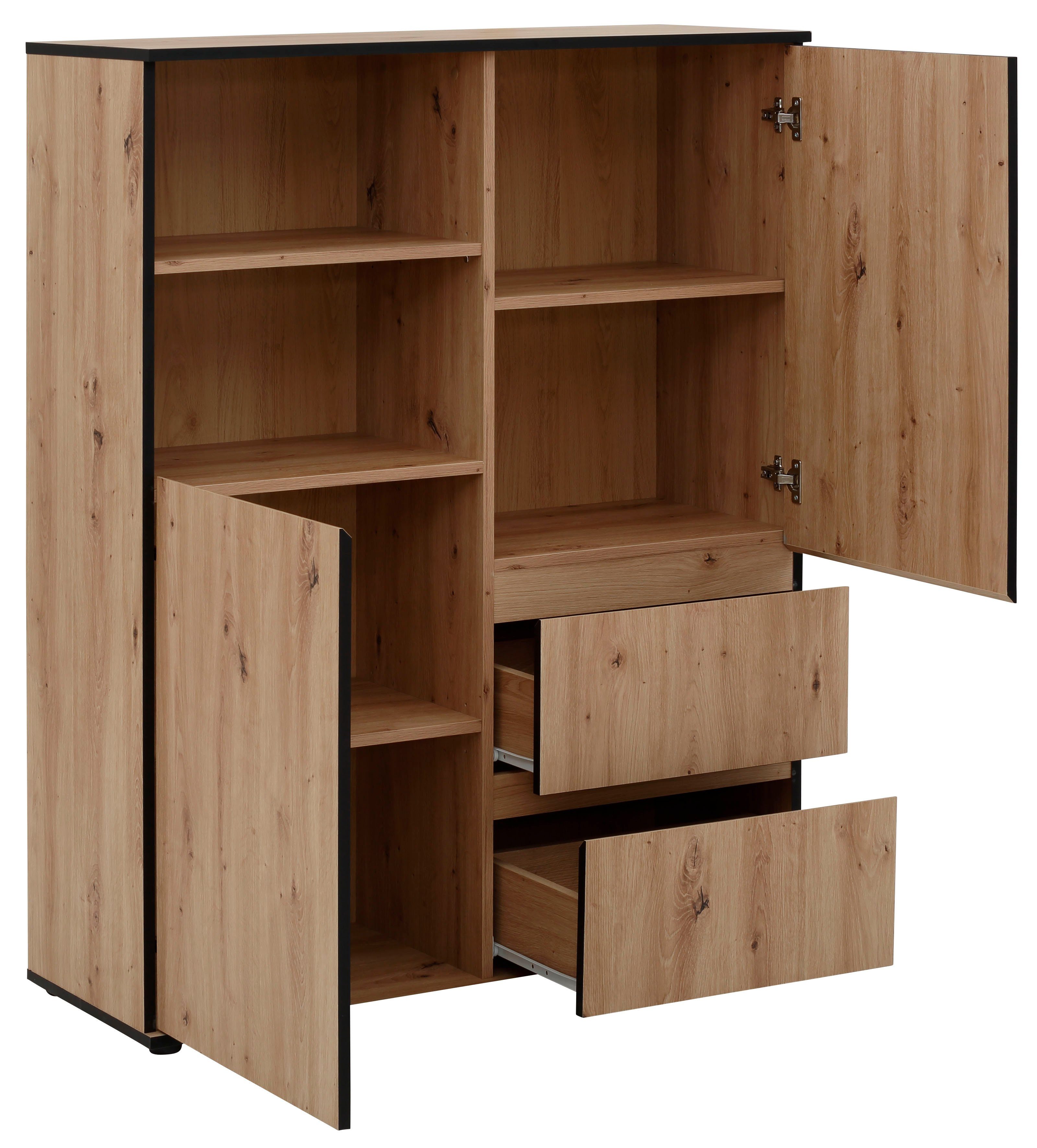 HELA Highboard Ariana met schuinverwerkte verzonken grepen, breedte 100 cm